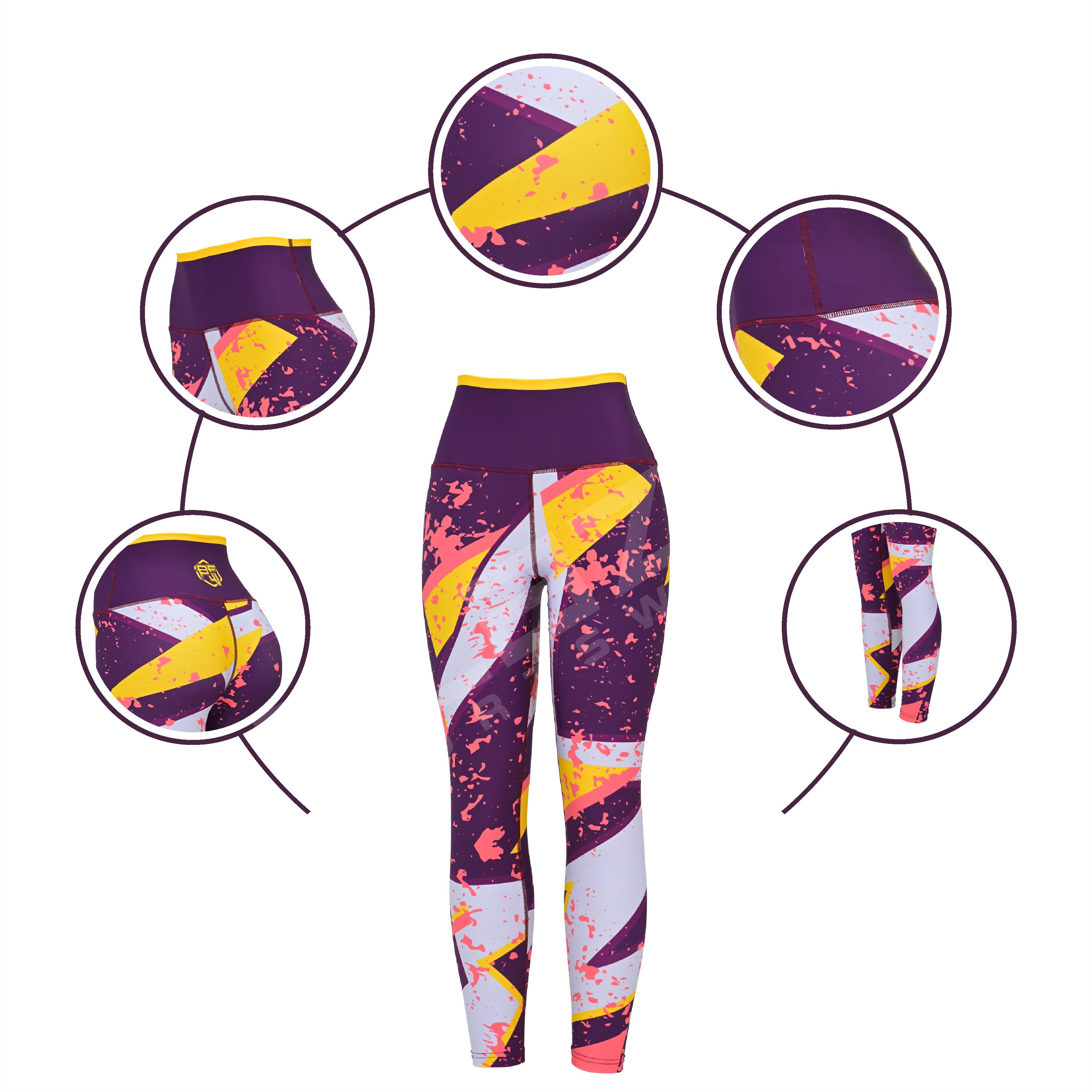 Customized High Waist Workout Sports Yoga pants Breathable Sweat Wicking Leggings  - view 5