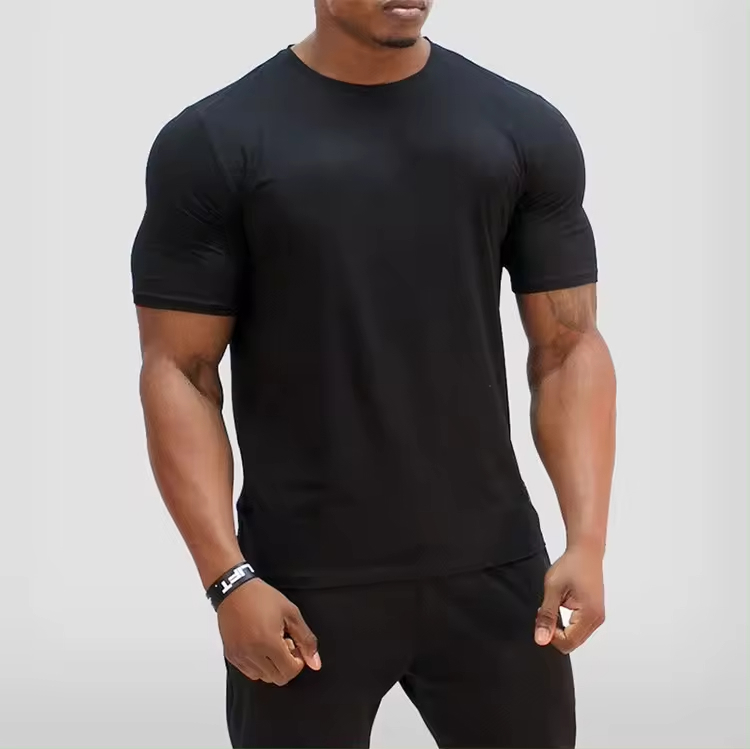 Athletic High Quality Plain Sportswear Breathable Slim Fit T Shirts Custom Logo Shirt Short Sleeve - view 2