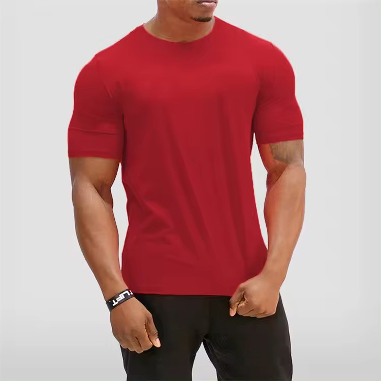 Athletic High Quality Plain Sportswear Breathable Slim Fit T Shirts Custom Logo Shirt Short Sleeve - view 4