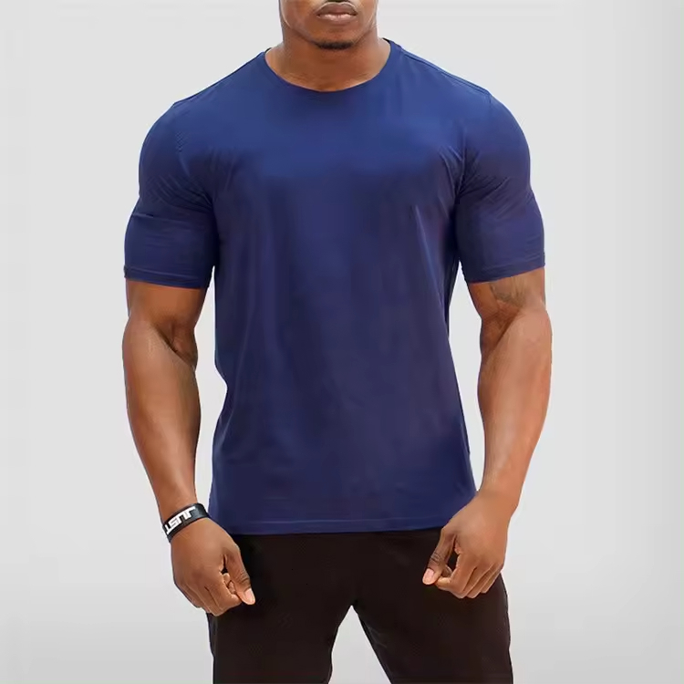Athletic High Quality Plain Sportswear Breathable Slim Fit T Shirts Custom Logo Shirt Short Sleeve - view 5