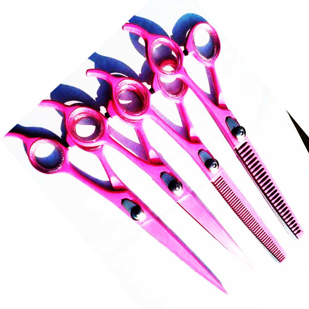  Stainless steel Rose Gold Dog Grooming Scissors Set Curved Chunkier Thinning Pet Scissors for pets - view 2