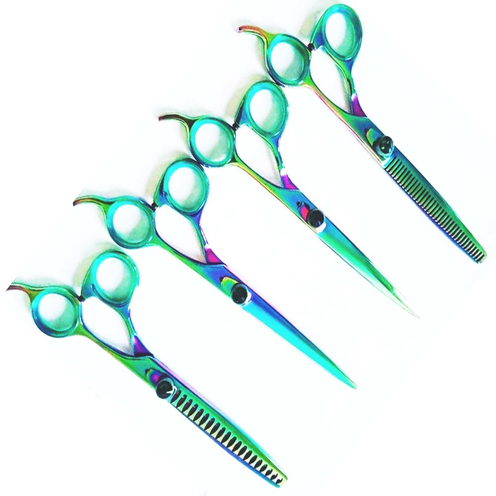  Stainless steel Rose Gold Dog Grooming Scissors Set Curved Chunkier Thinning Pet Scissors for pets - view 6
