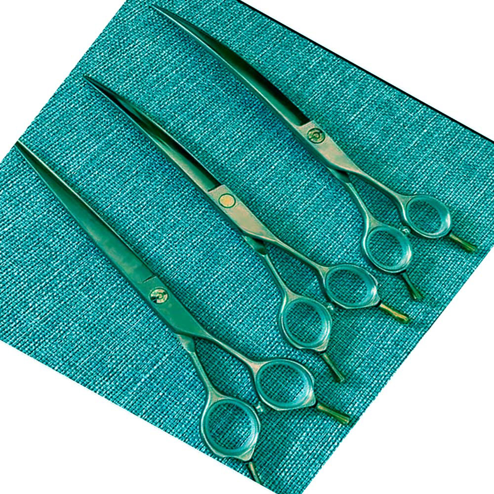  Stainless steel Rose Gold Dog Grooming Scissors Set Curved Chunkier Thinning Pet Scissors for pets - view 7