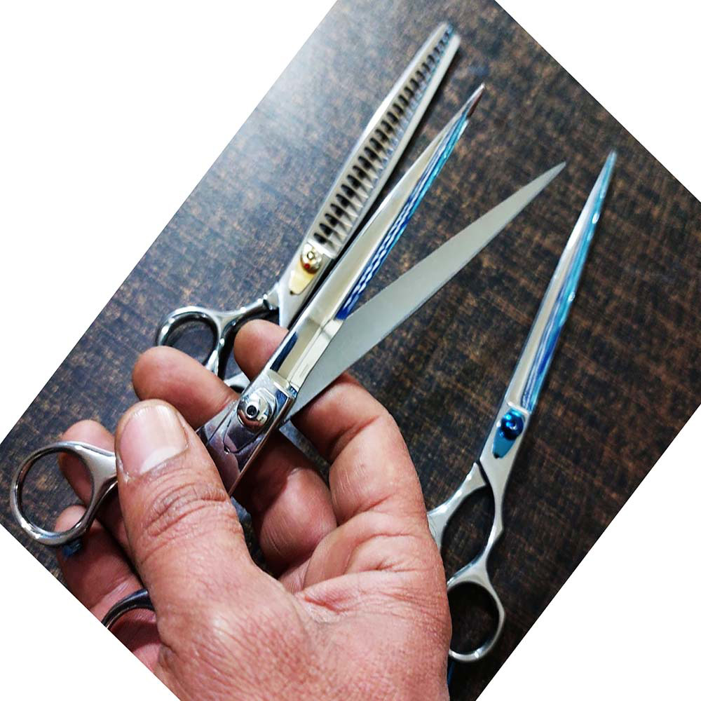  Stainless steel Rose Gold Dog Grooming Scissors Set Curved Chunkier Thinning Pet Scissors for pets - view 8