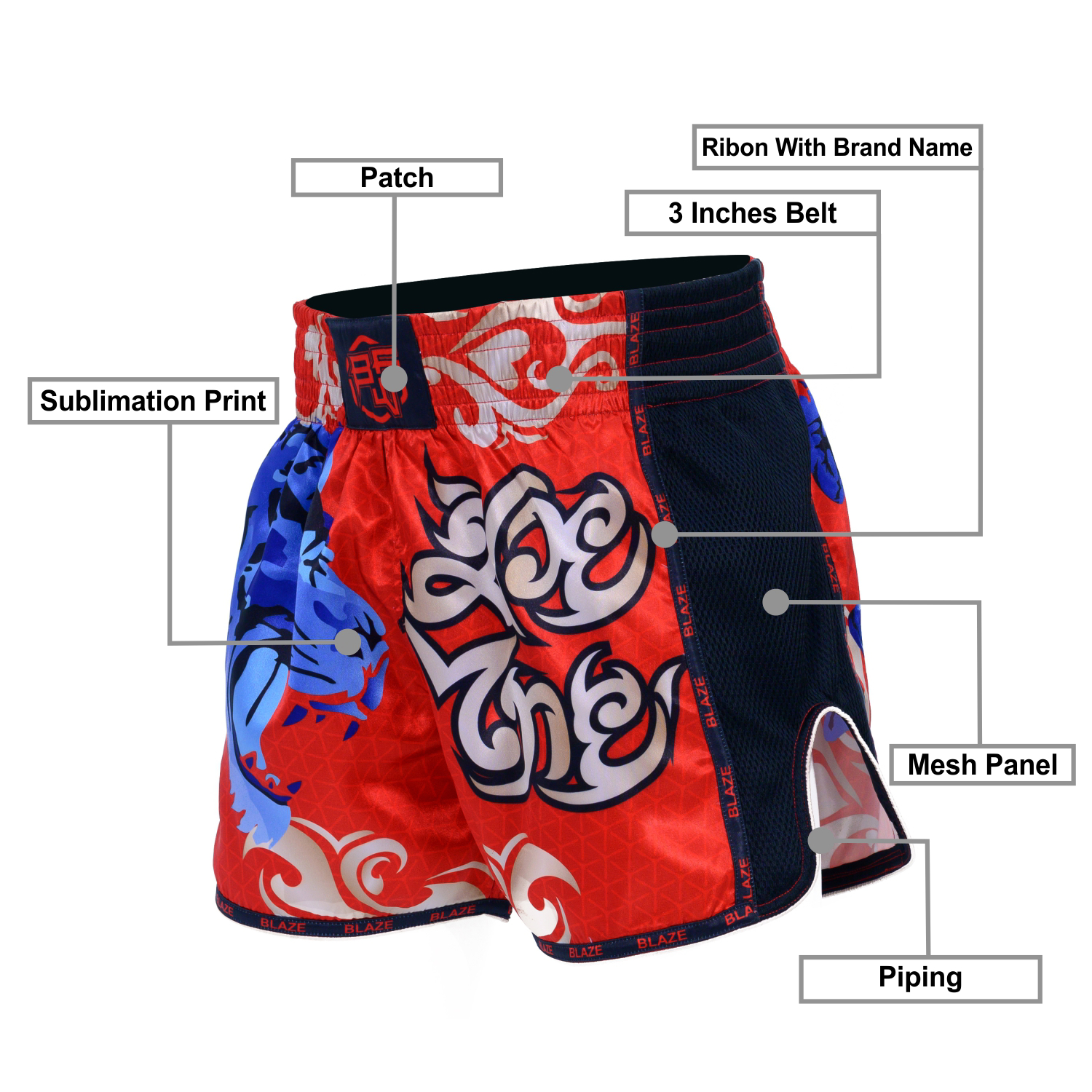 Customize Sublimation Muay Thai Shorts Trunks Kick Martial Arts Training Gym Clothing boxing short - view 5