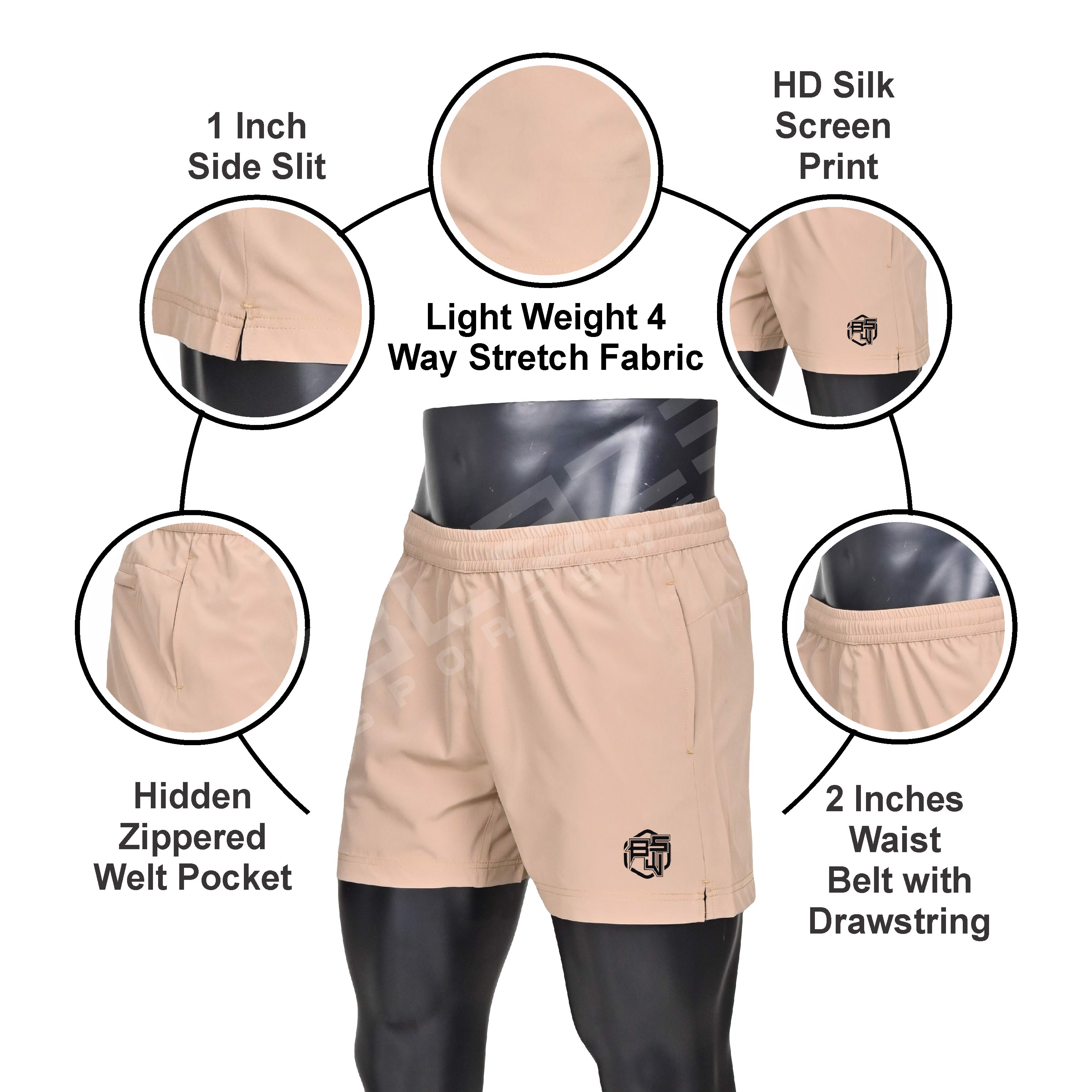 Wholesale workout medium length short outdoor training pant running short  - view 6