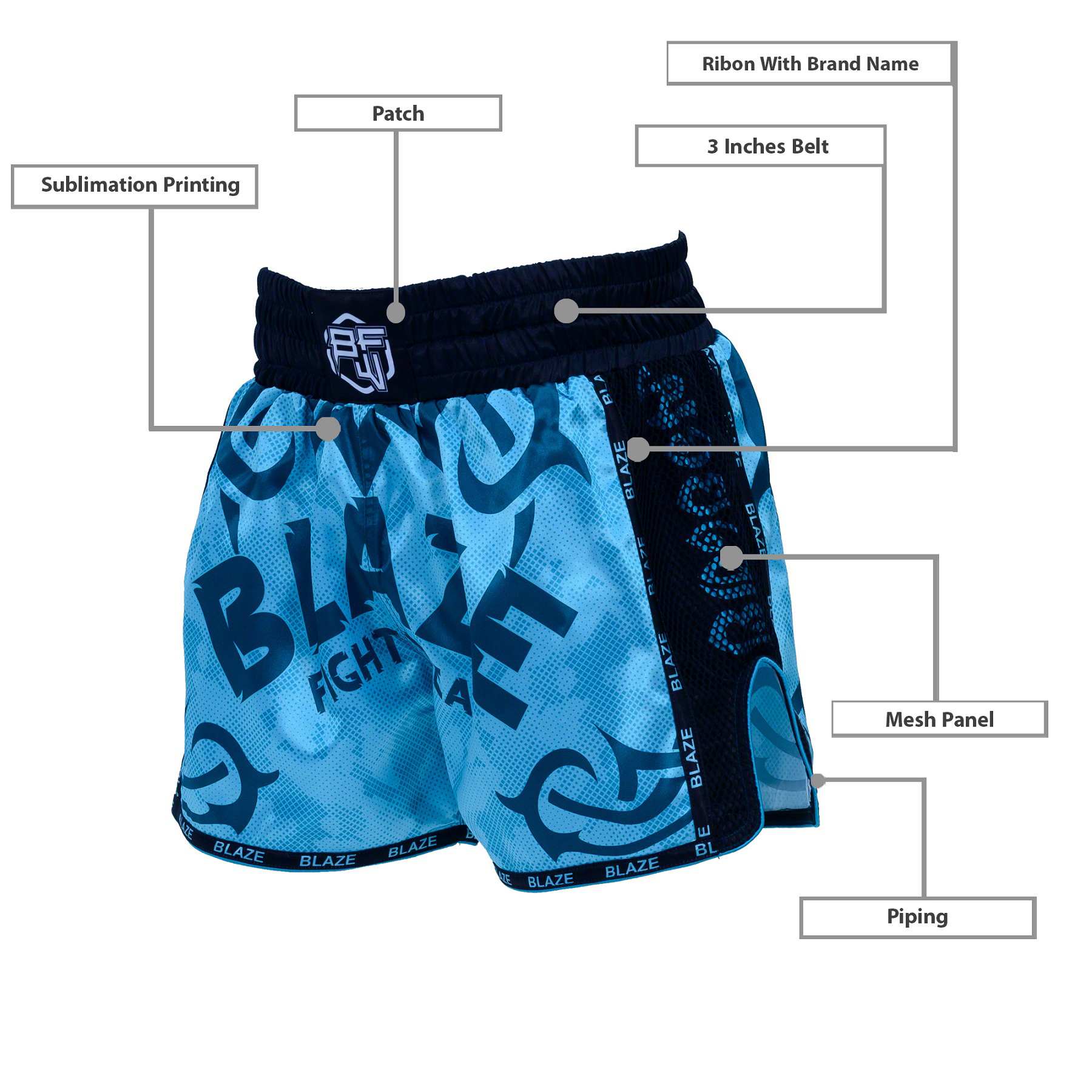 Sublimation customize  Muay Thai Short De Combat MMA Kick Boxing Grappling Arts Martiaux Rouage - view 8
