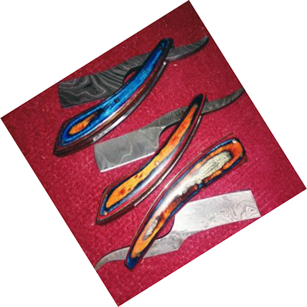 Professional Damascus Edge Barber Styling Razor Haircutting Styling Premium Stainless Steel Blades - view 3