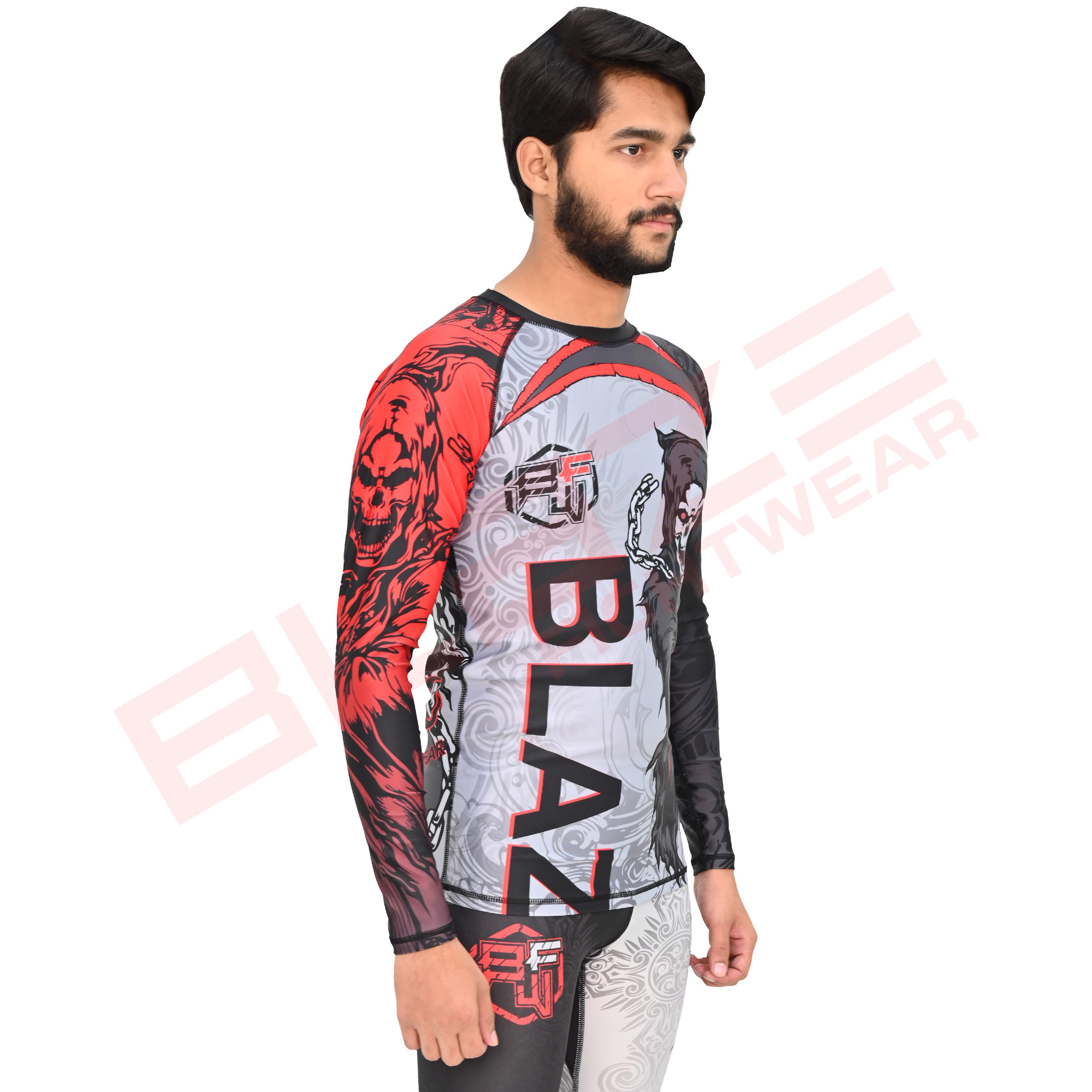 Customized OEM MMA Rash Guard full Sleeve Rash Guard OEM Sublimation printed High Quality BJJ SUIT   - view 8