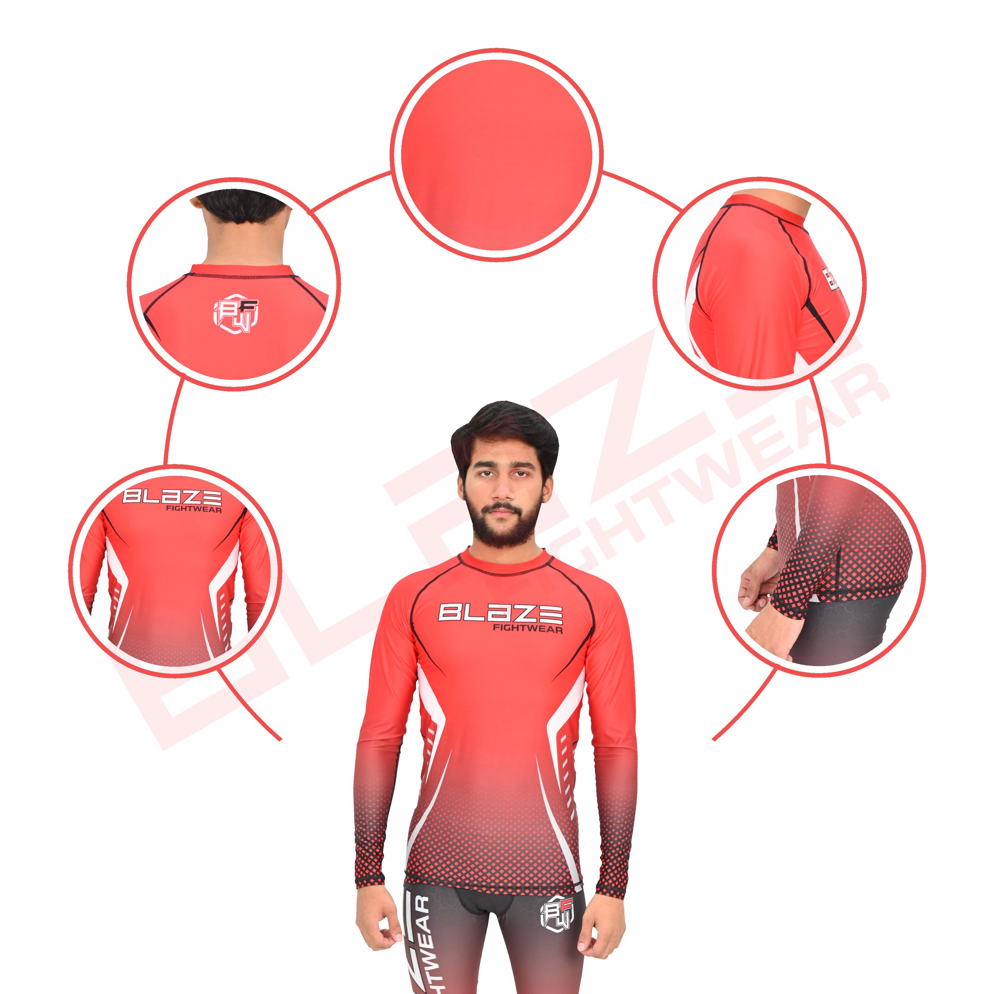 Customized OEM MMA Rash Guard full Sleeve Rash Guard OEM Sublimation printed High Quality BJJ SUIT   - view 10