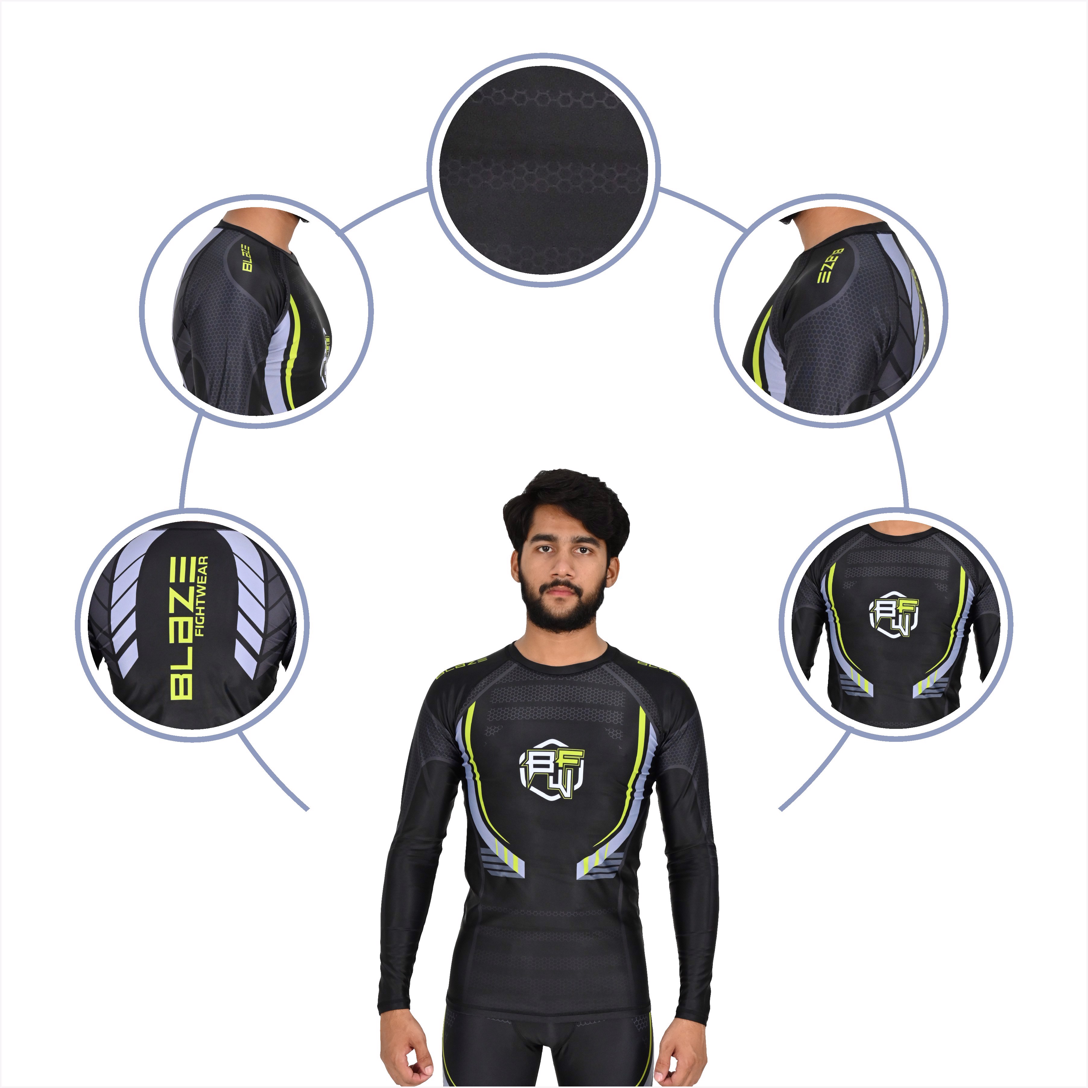 MMA Rash Guard full Sleeve Rash Guard OEM Sublimation printed High Quality BJJ Rash guard breathable - view 7