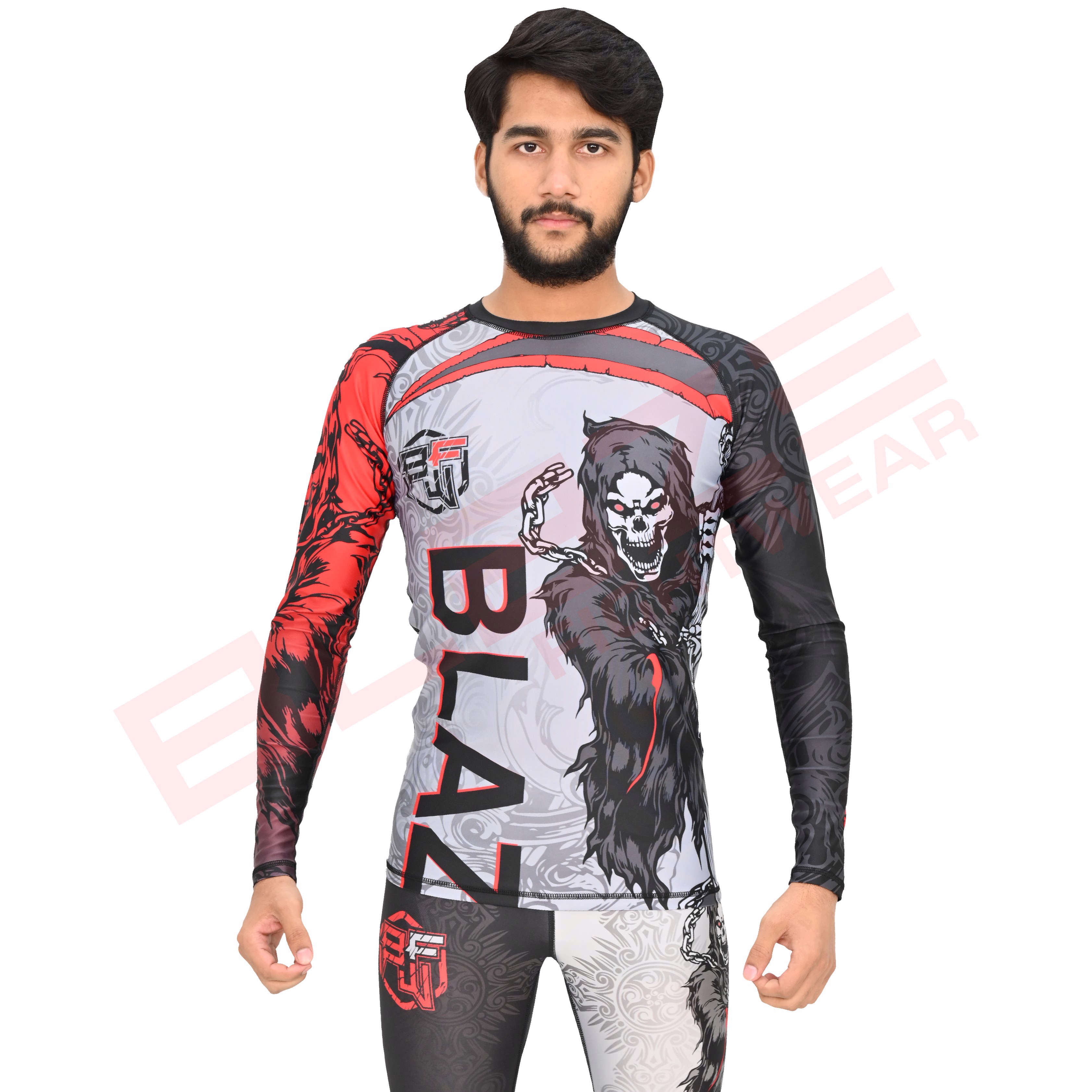 Customized  MMA RashGuard full Sleeve Rash Guard OEM Sublimation printed High Quality BJJ breathable - view 3