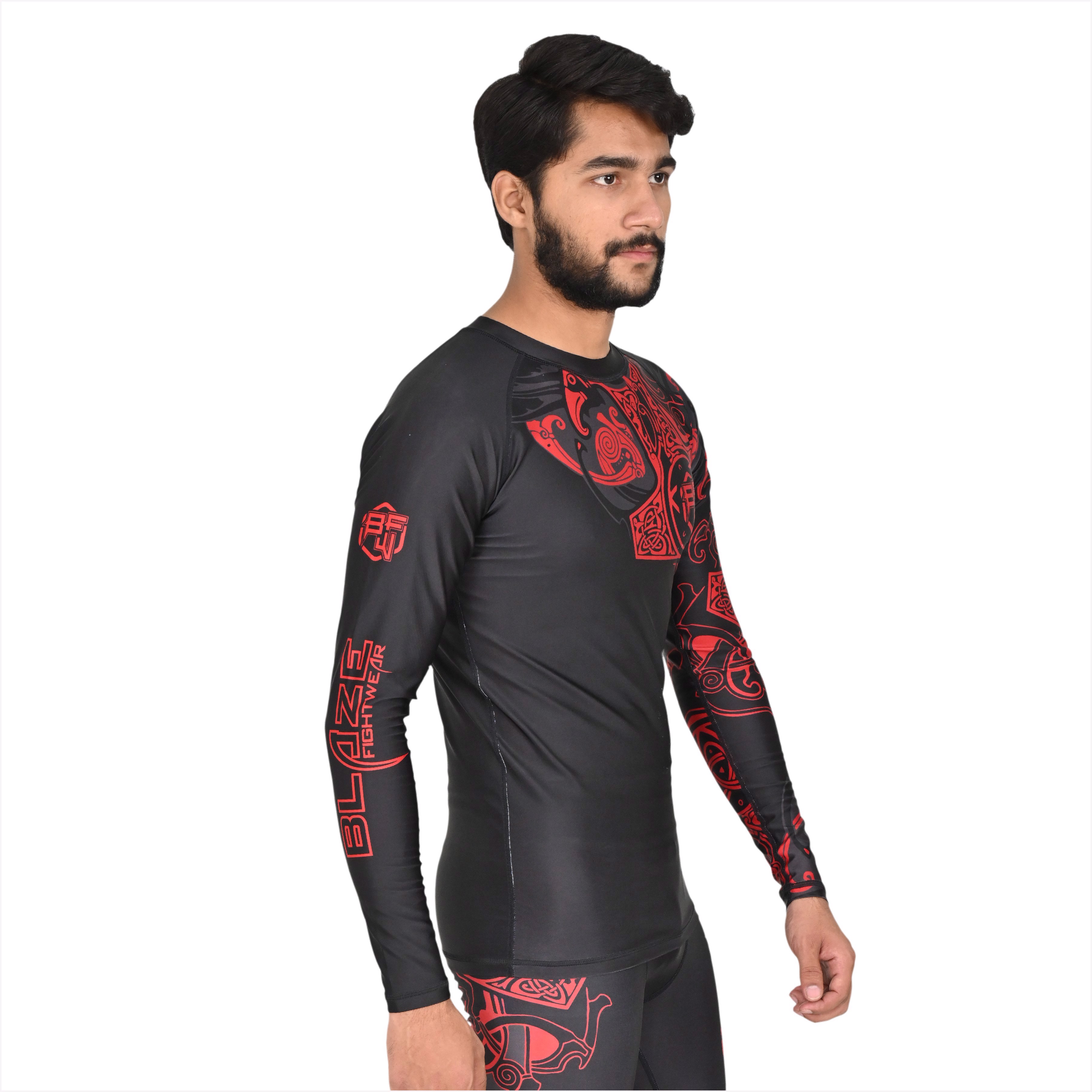 Customized MMA Rash Guard full Sleeve Rash Guard OEM Sublimation printed High Quality BJJ Rash guard - view 2