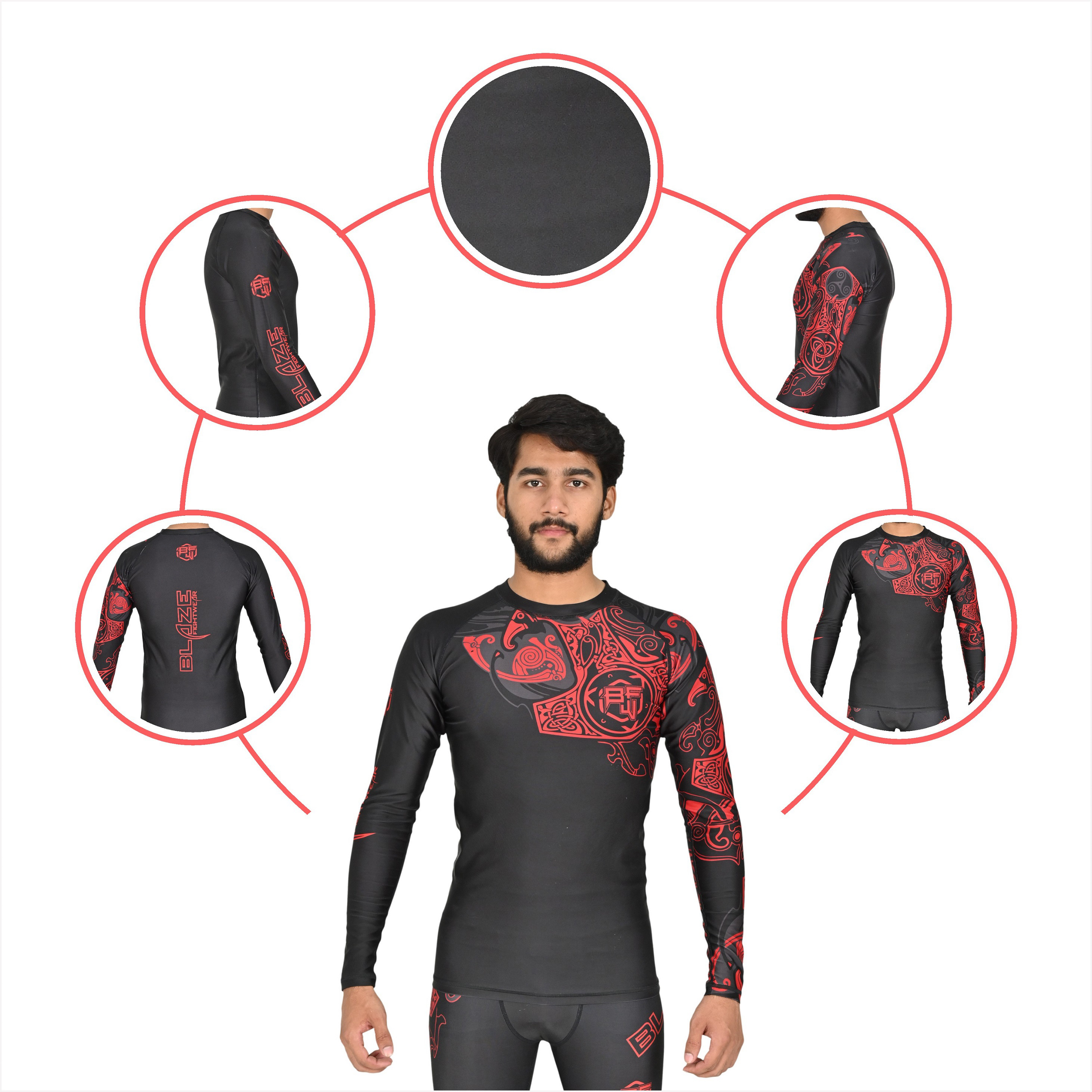 Customized MMA Rash Guard full Sleeve Rash Guard OEM Sublimation printed High Quality BJJ Rash guard - view 5