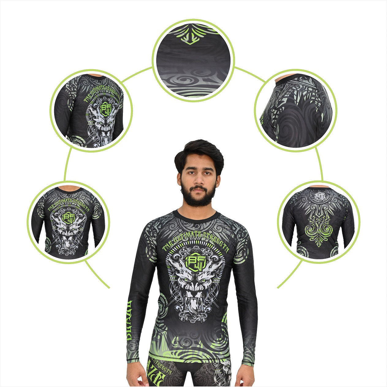 Custom Logo Plain Jiu Jitsu Shirt Wholesale Custom Logo Fitness Swimming Shirts Printed Long Sleeve  - view 5
