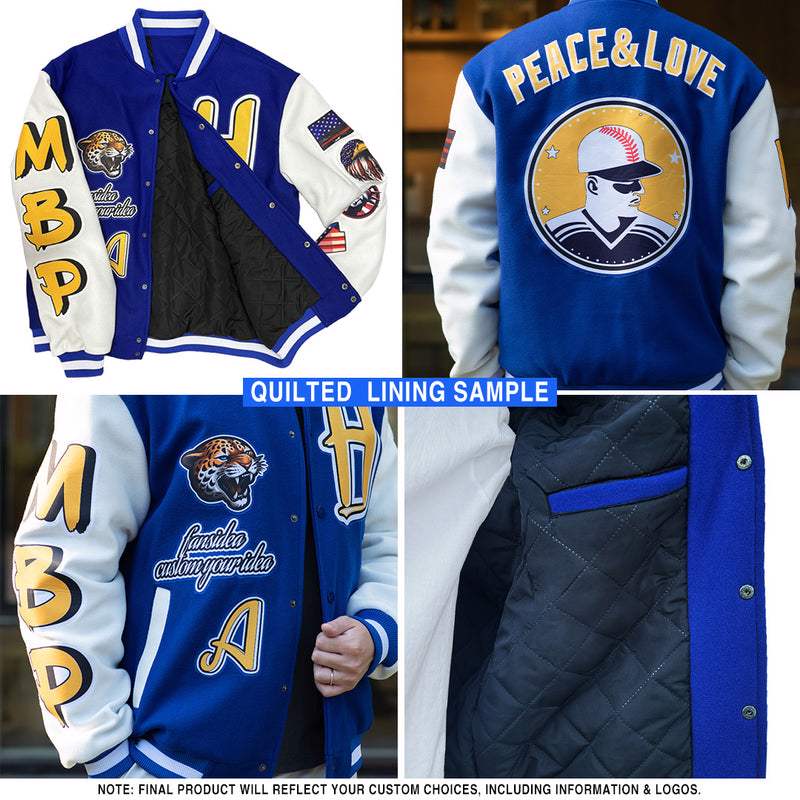 CUSTOM BLACK RED-WHITE BOMBER FULL-SNAP VARSITY LETTERMAN JACKET FOR MEN AND WOMEN BLANK - view 4