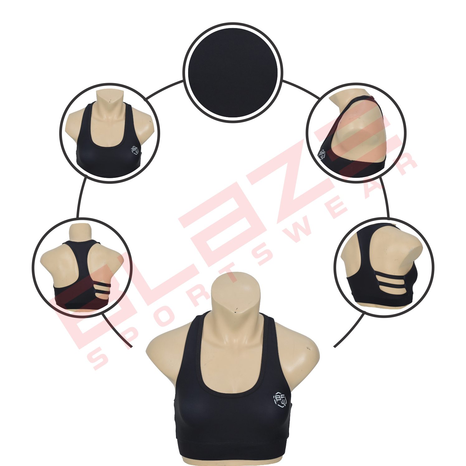 customized digital sublimation sports bra workout fitness wear racer back light weight breathable - view 8