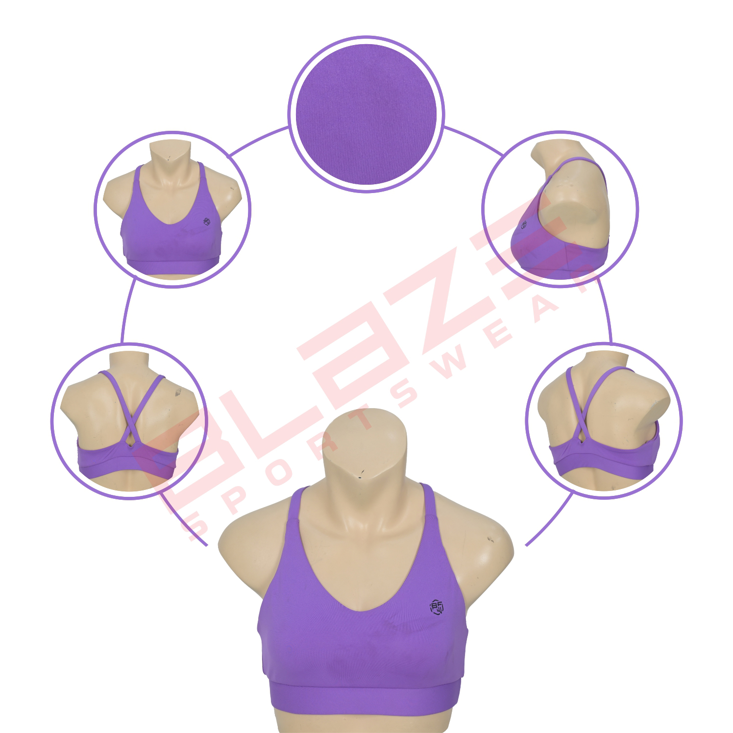 Customized Digital Print Sports Bra Lightweight and Breathable Quick Dry and Anti-Bacterial - view 6
