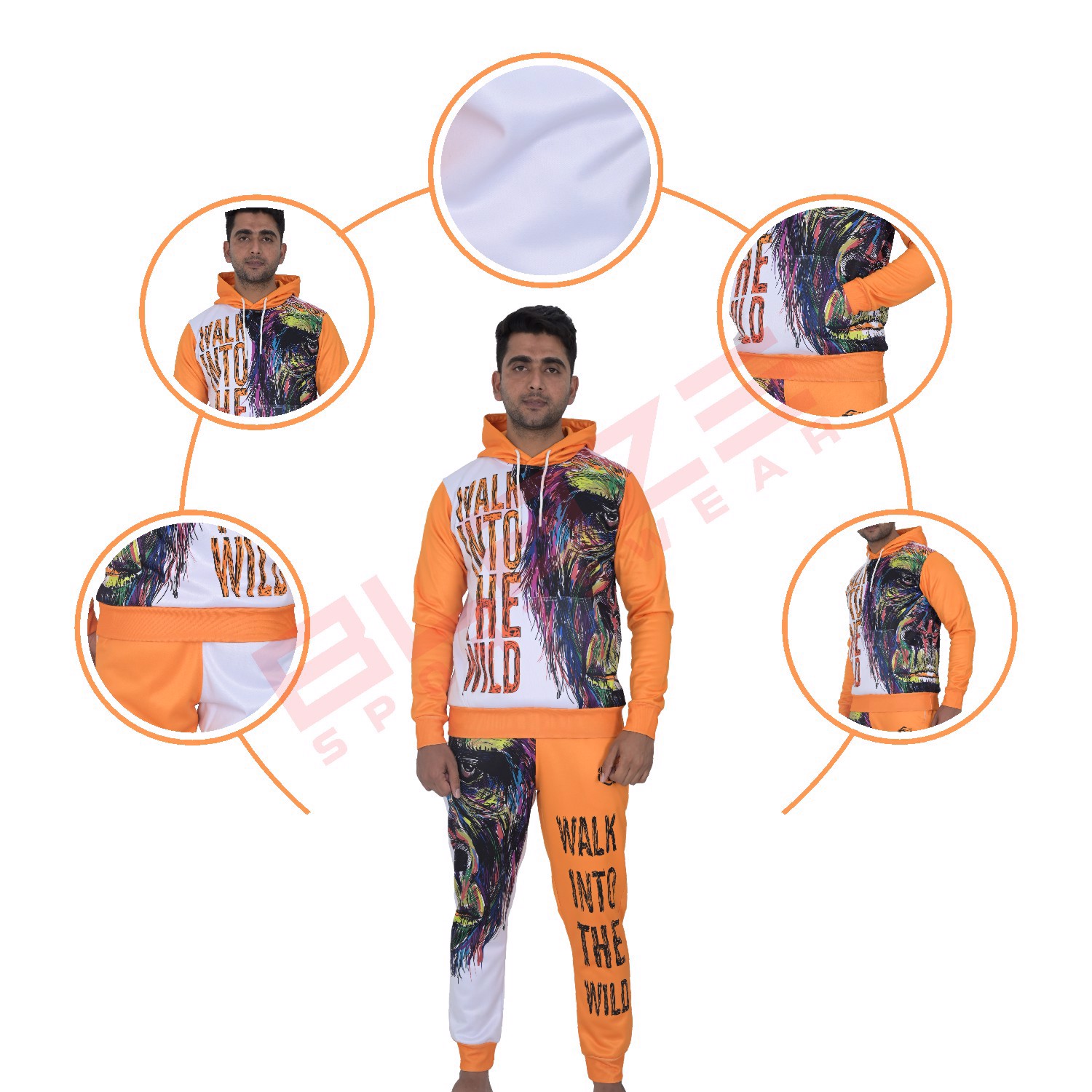 Custom Design Men's Knitted Tracksuit Sublimation Fashion Slim Fit with Embroidered Print OEM  - view 6