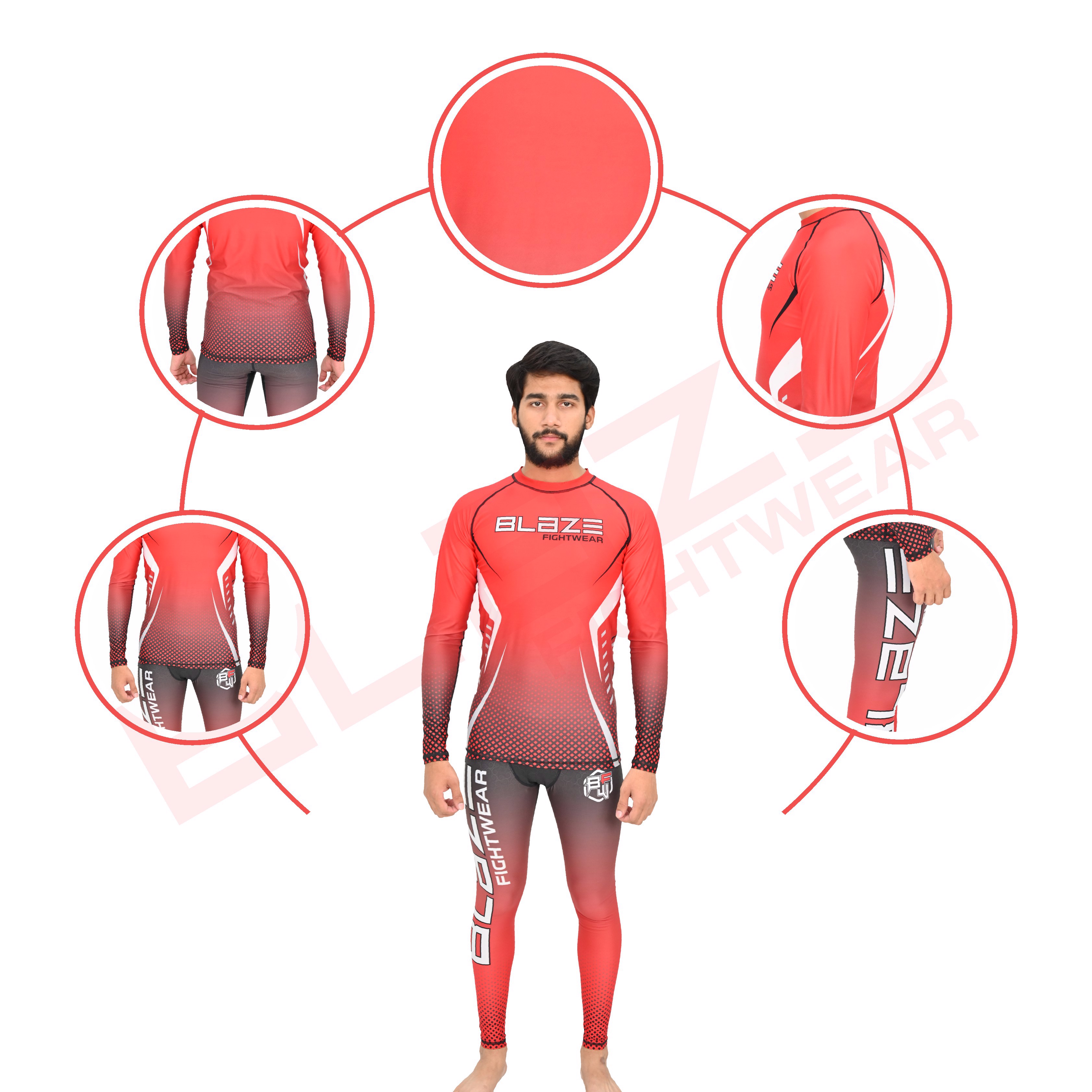 New custom design rashguard Compression uniforms Lightweight training set compresseion pant biker - view 7