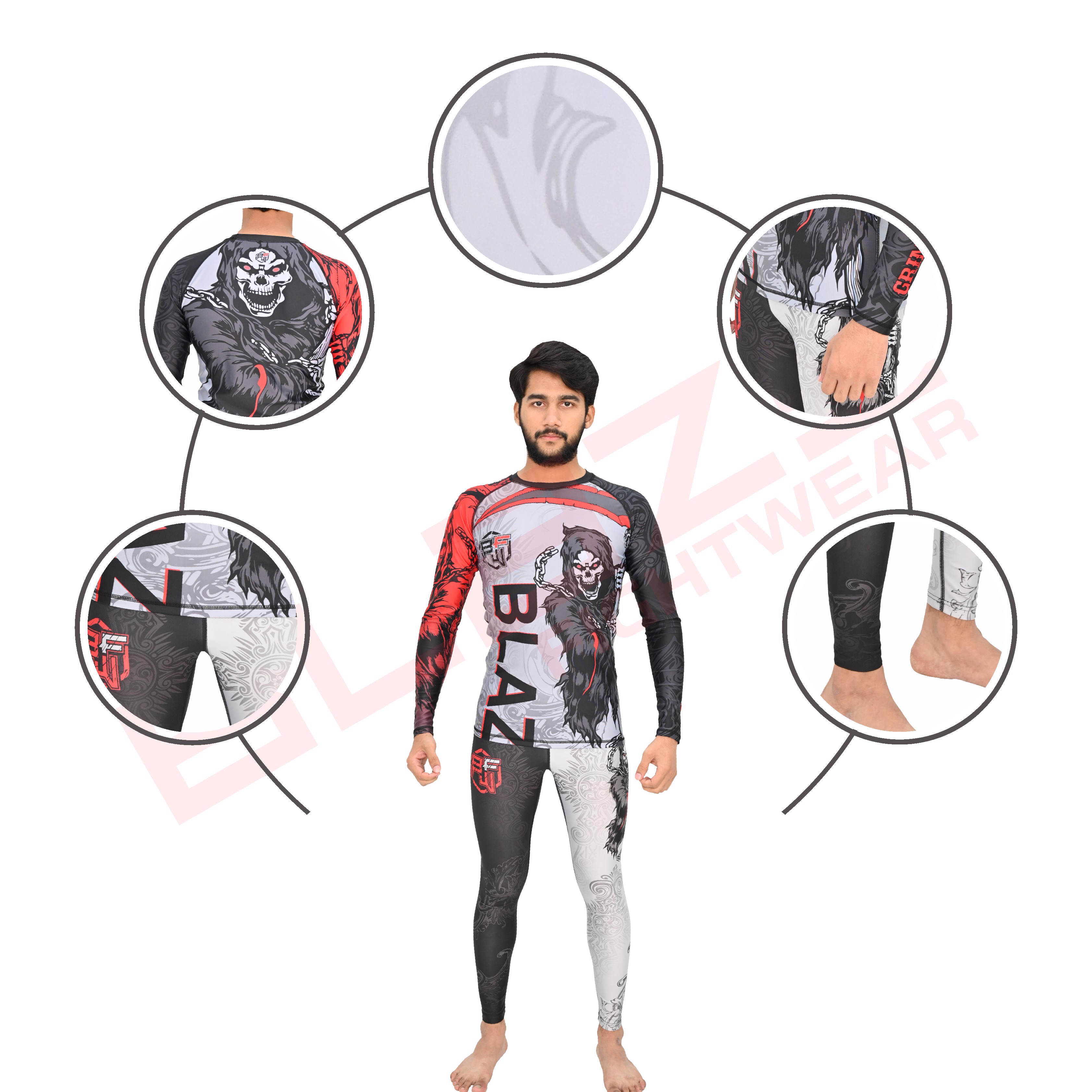 Custom design rashguard Compression uniforms  Lightweight training set compresseion pant biker - view 5