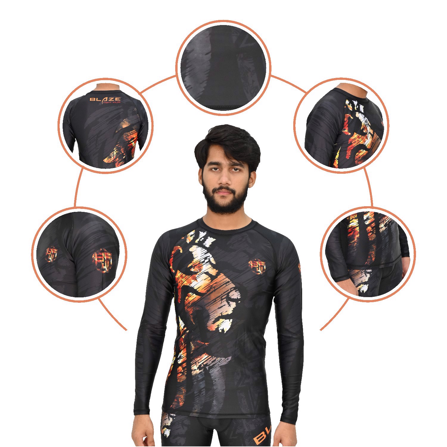 Customized rashguard Compression uniforms  Lightweight training set compresseionpant biker bjj  - view 6