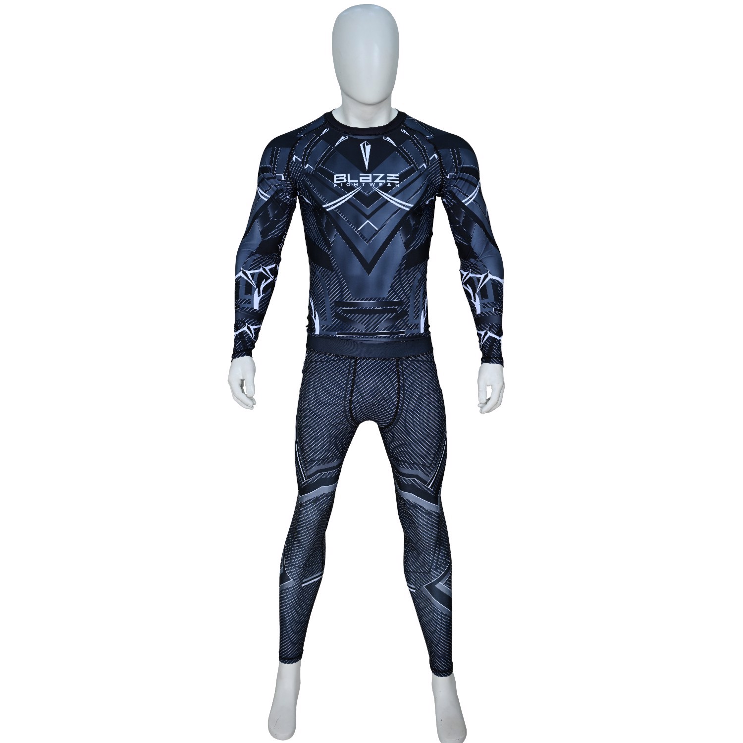 Custom High Quality Design Sublimation Printed Long Sleeve Rash guard Spandex Polyester Men BJJ MMA  - view 2