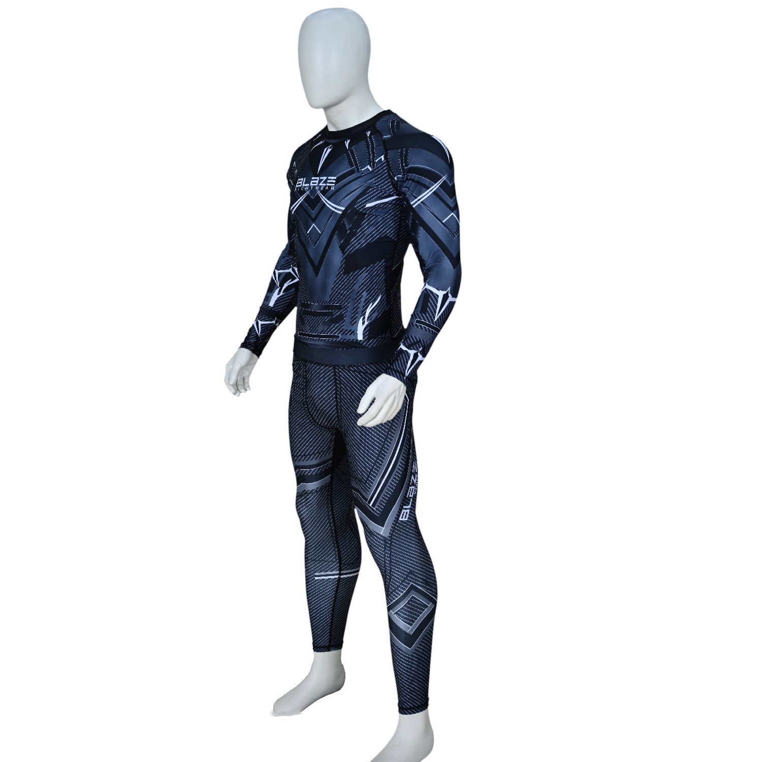 Custom High Quality Design Sublimation Printed Long Sleeve Rash guard Spandex Polyester Men BJJ MMA  - view 3