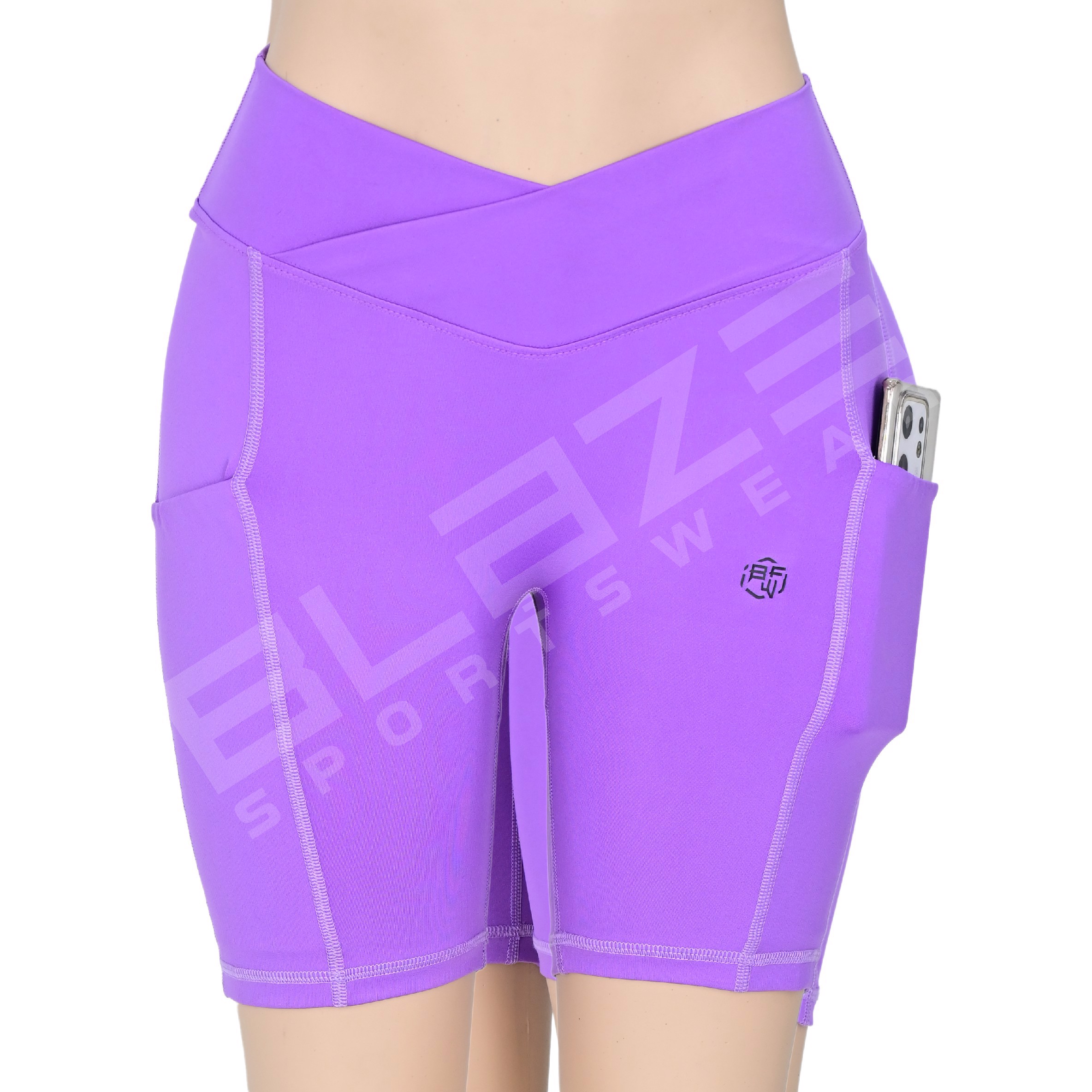 Customized Women's High Waist Biker Shorts Fitness Yoga Running Shorts Beach Booty Short Plus Size  - view 12