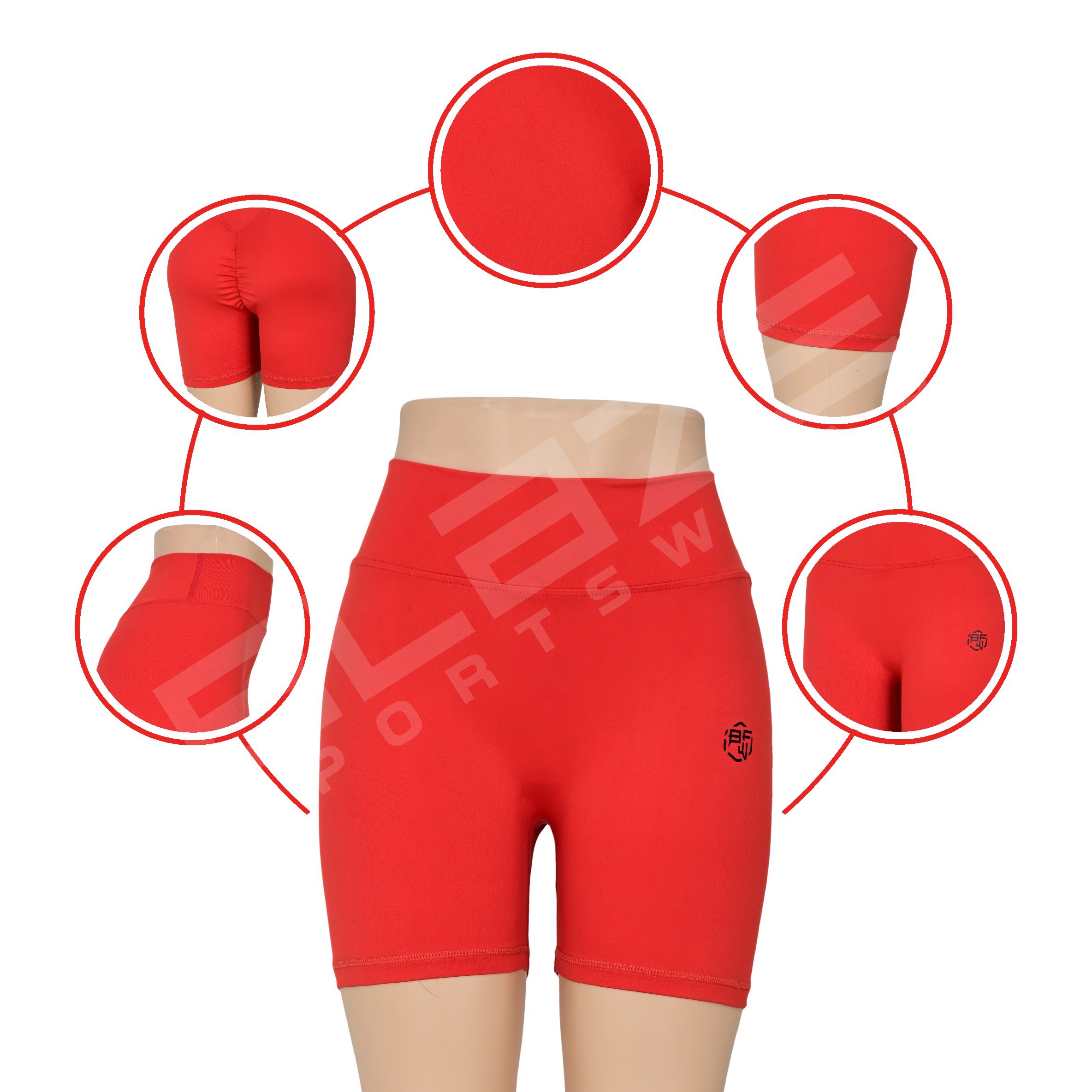 Tailored Elevated High Rise Yoga Booty Shorts Hot Pant Fitness Biker Beach Gym Leggings in Plus Size - view 7