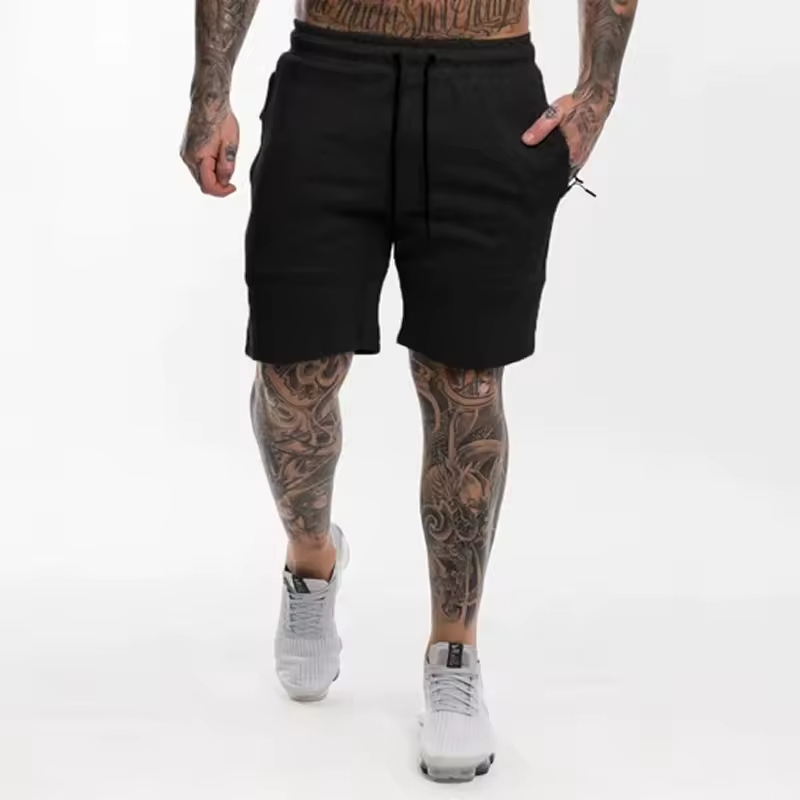 New Men Sporting Running Shorts Men Cotton Bodybuilding Sweatpants Fitness Short Pants 