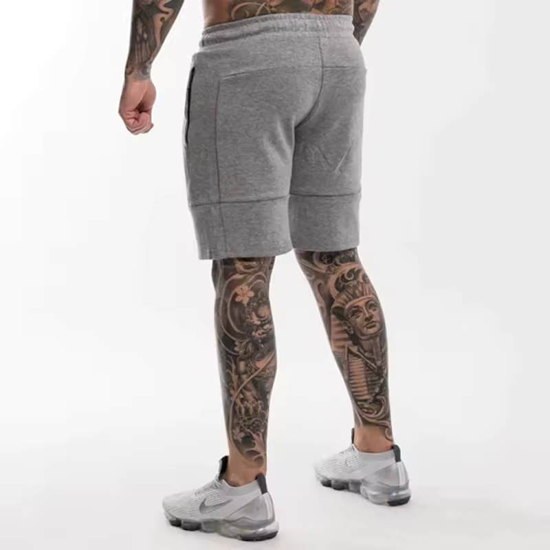 New Men Sporting Running Shorts Men Cotton Bodybuilding Sweatpants Fitness Short Pants  - view 3