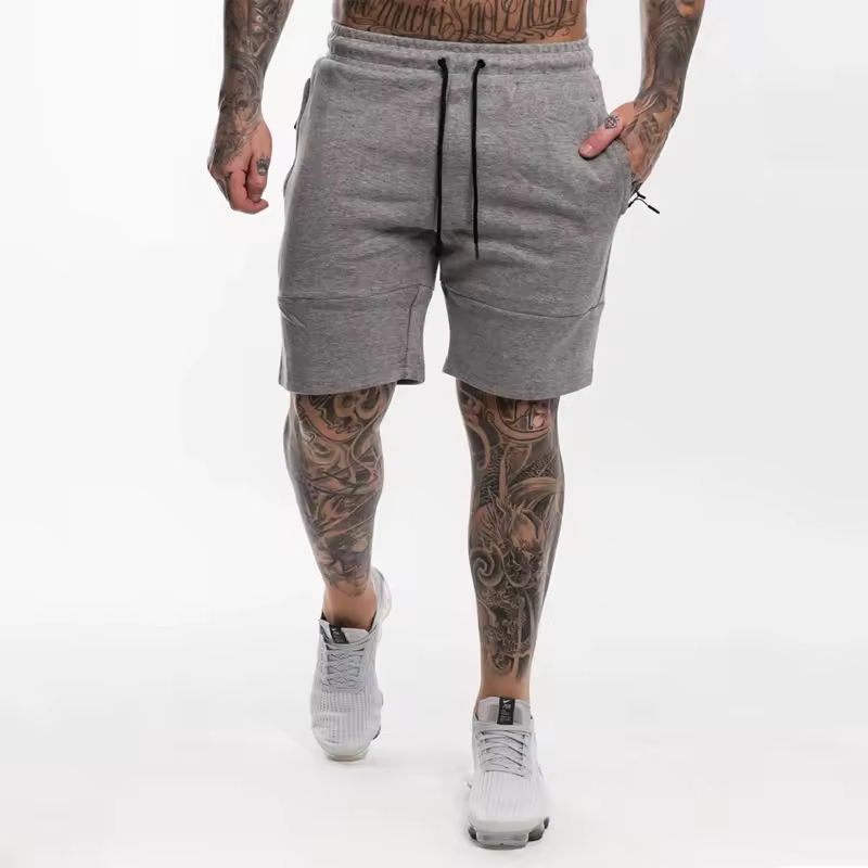 New Men Sporting Running Shorts Men Cotton Bodybuilding Sweatpants Fitness Short Pants  - view 5