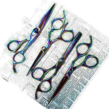 440-C Rockwall HRC steel Sharp tip scissors Fashion design beauty barber Hair brush combs set - view 4