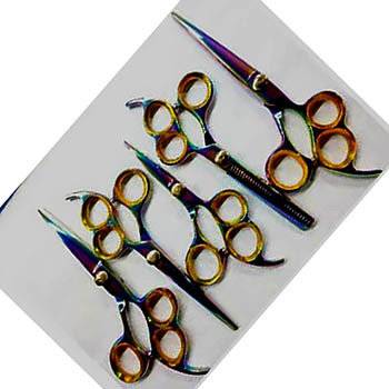 440-C Rockwall HRC steel Sharp tip scissors Fashion design beauty barber Hair brush combs set - view 3