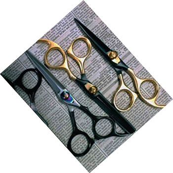 440-C Rockwall HRC steel Sharp tip scissors Fashion design beauty barber Hair brush combs set - view 4