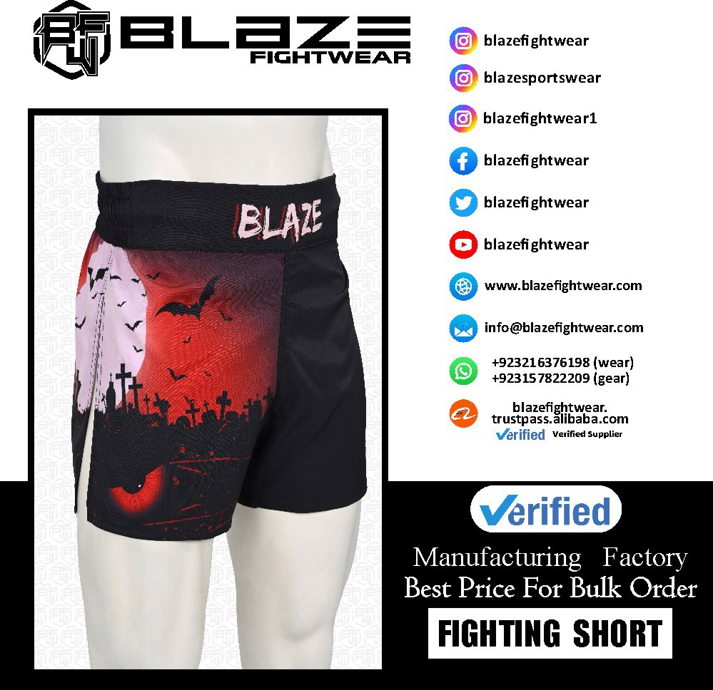OEM Custom Durable MMA Short BJJ Fight Wear Short light weight grappling short four way stretch  - view 3
