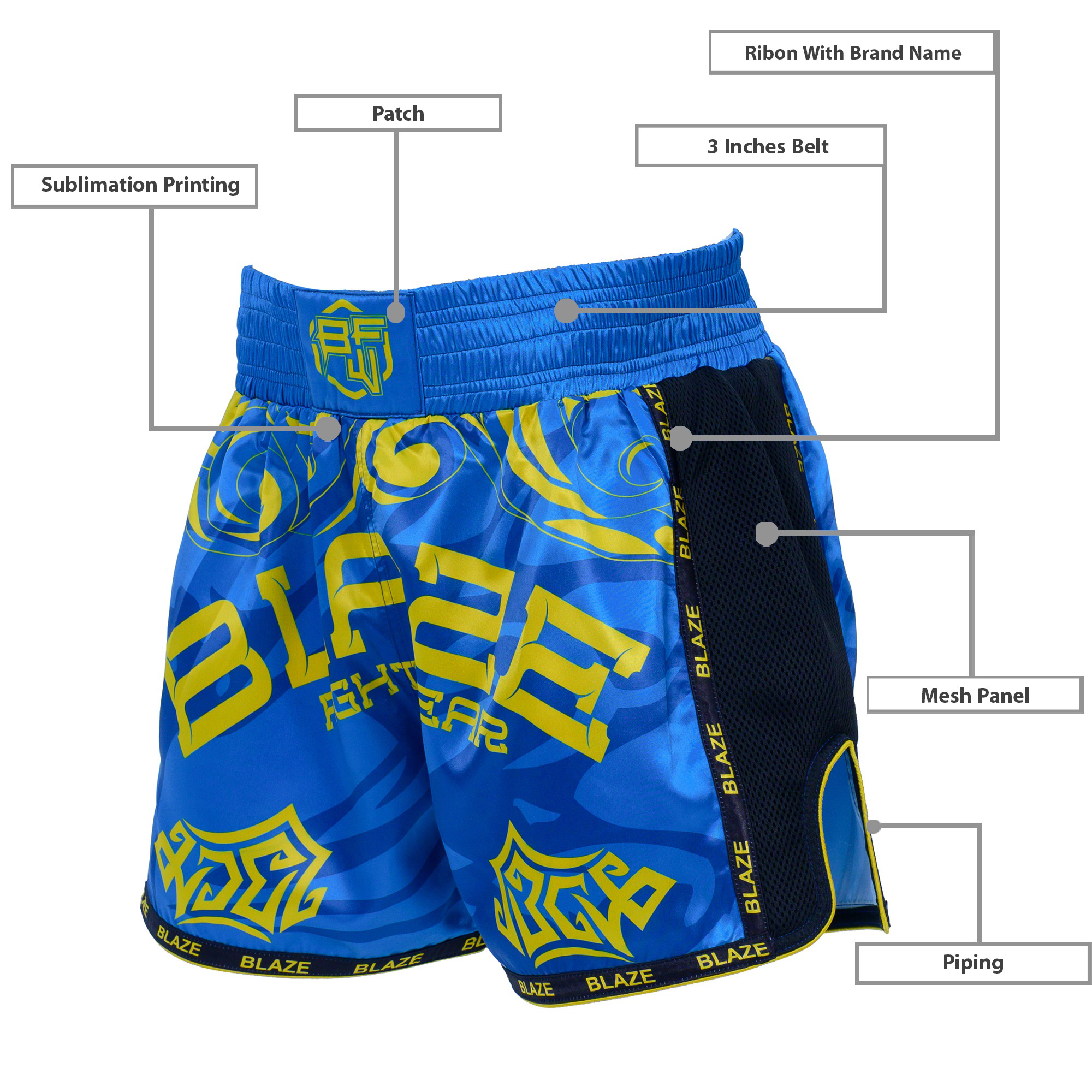 kick Boxing short muay thai trunks sublimation shorts best for kickboxing training medium cut short - view 9