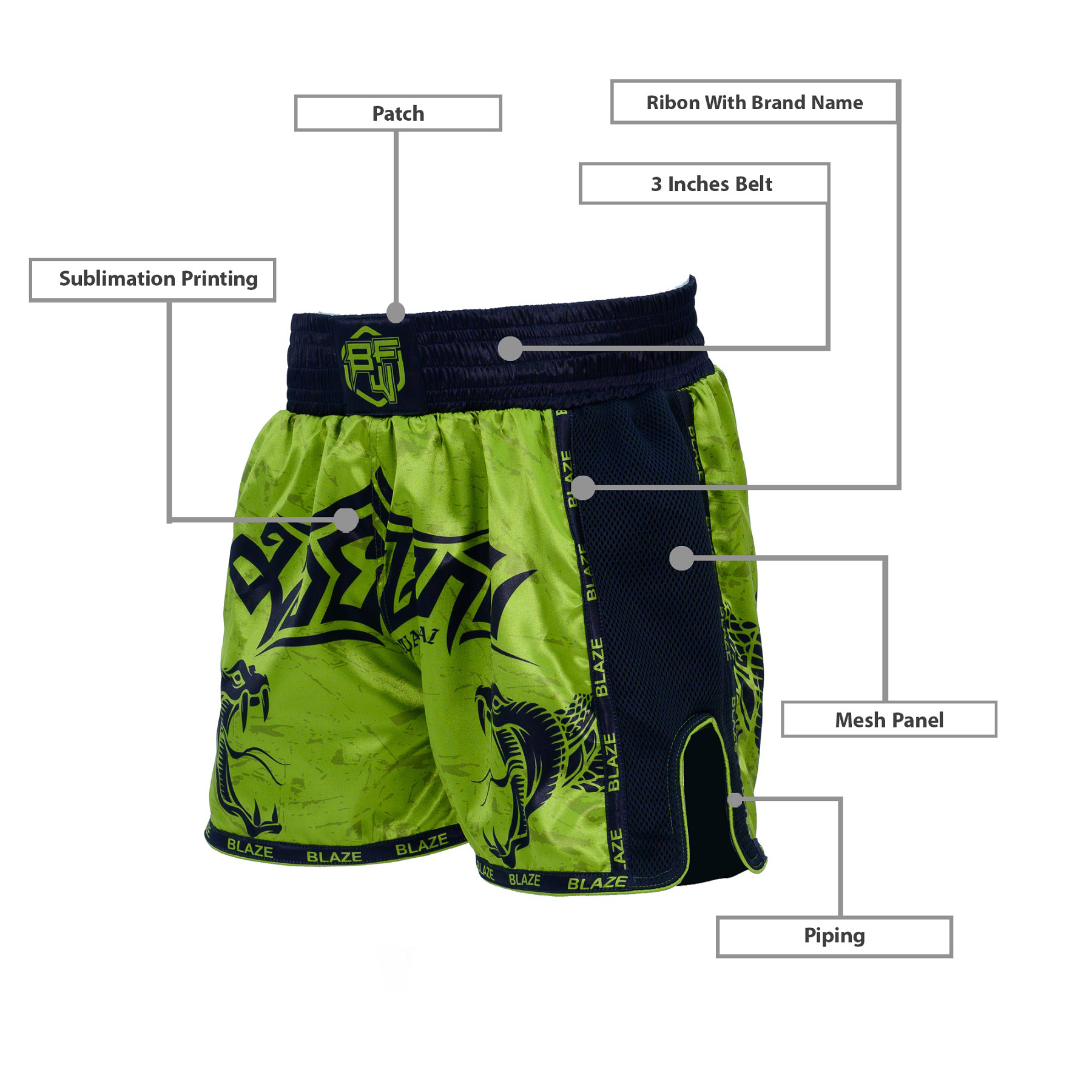 customized thai shorts kick boxing muay thai short medium fit fit short boxing short bjj fight short - view 6