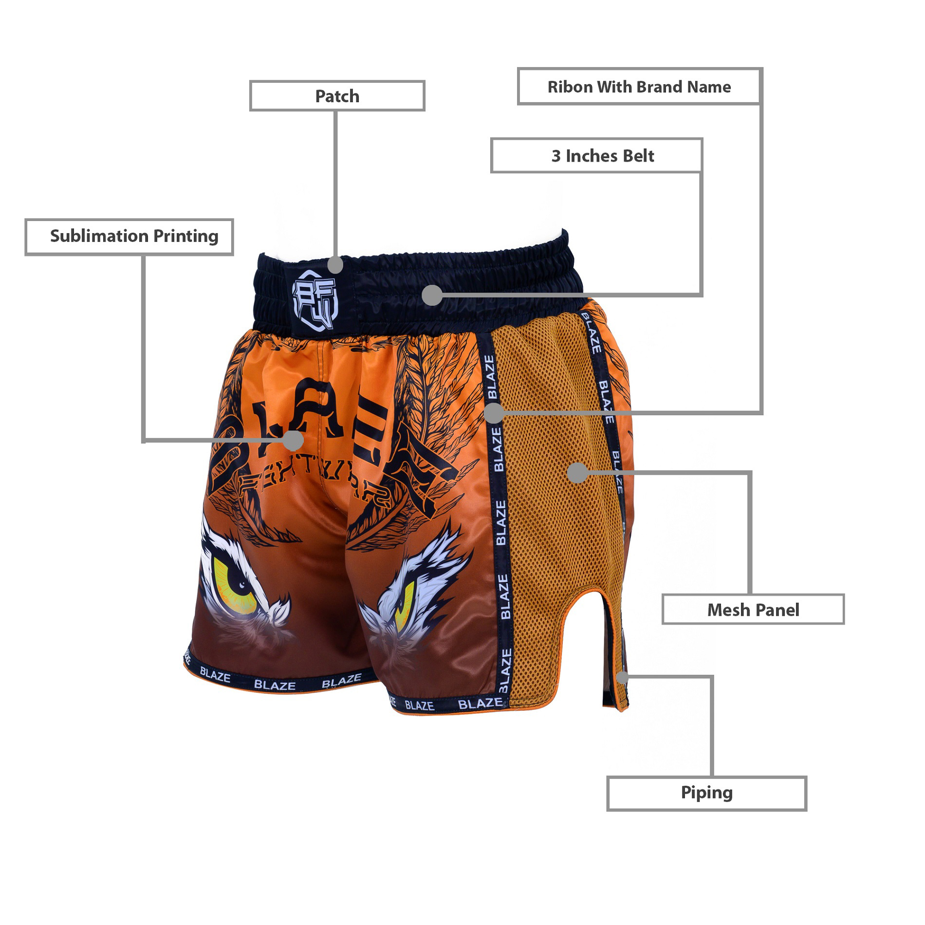 Muay Thai Boxing Sport Muay Thai Shorts Trunks Kick Martial Arts Training Gym  Traditional Styles - view 6