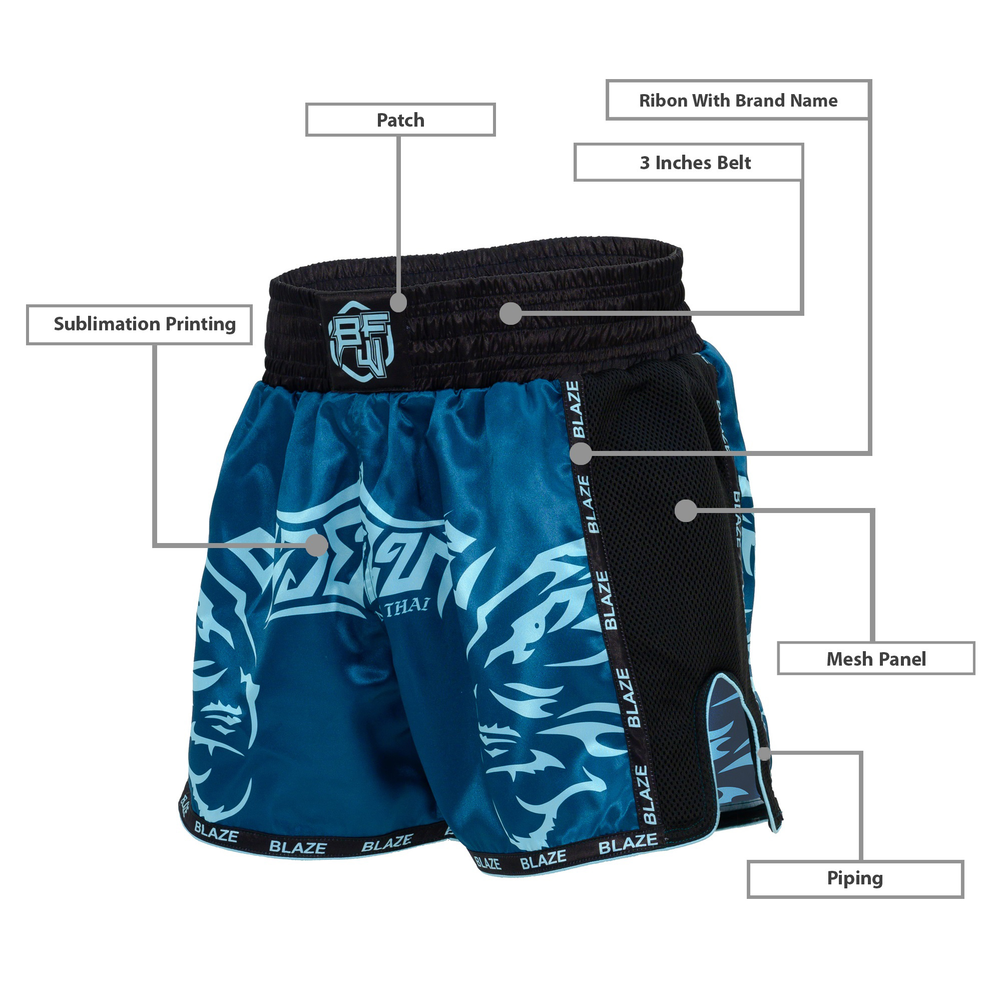 Muay Thai short Kick Boxing MMA short Sparring Fight and Grappling short Fitness Training short - view 3