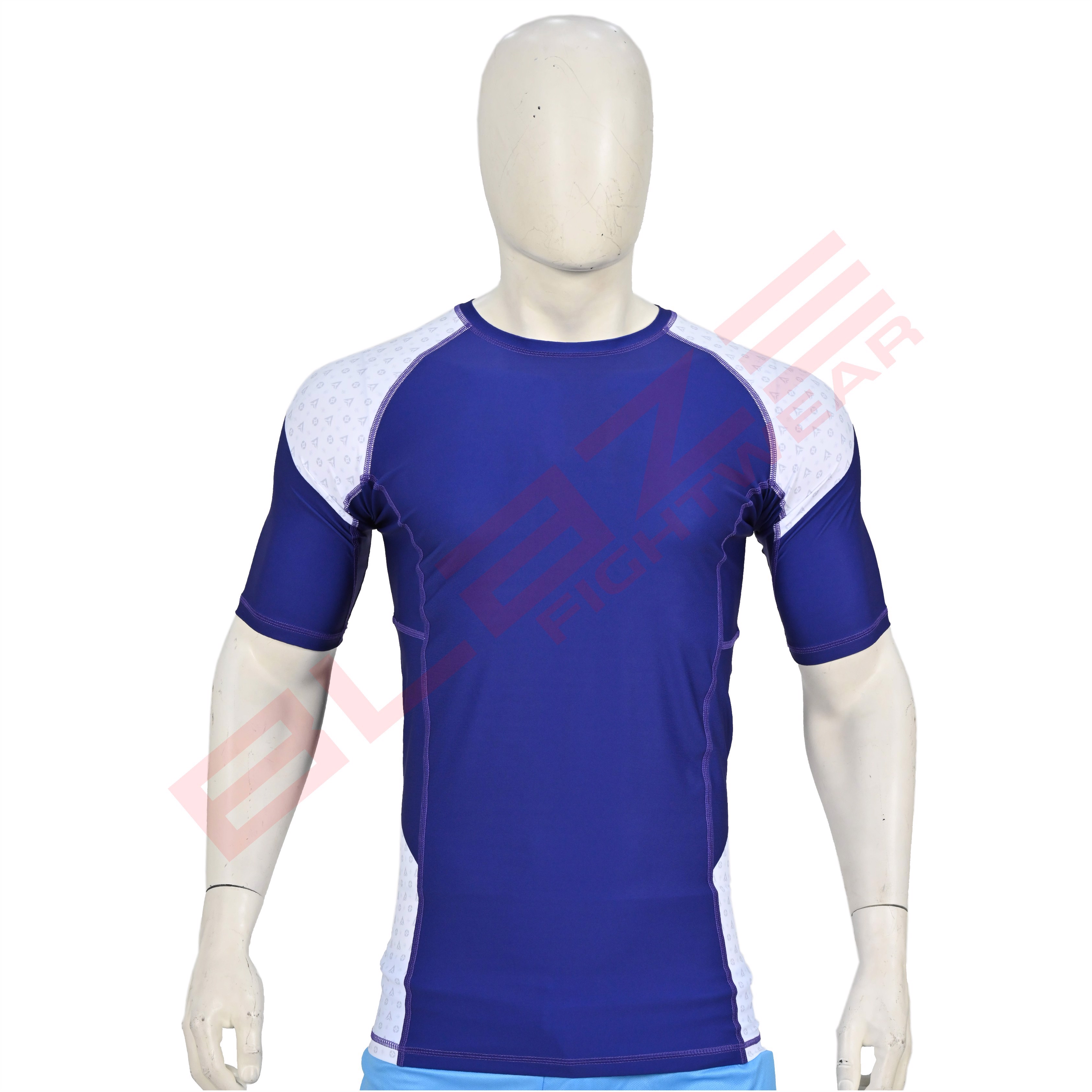MMA Rash Guard HALF Sleeve Meshpanel OEM Sublimation printed High Quality BJJ Rash guard breathable - view 8