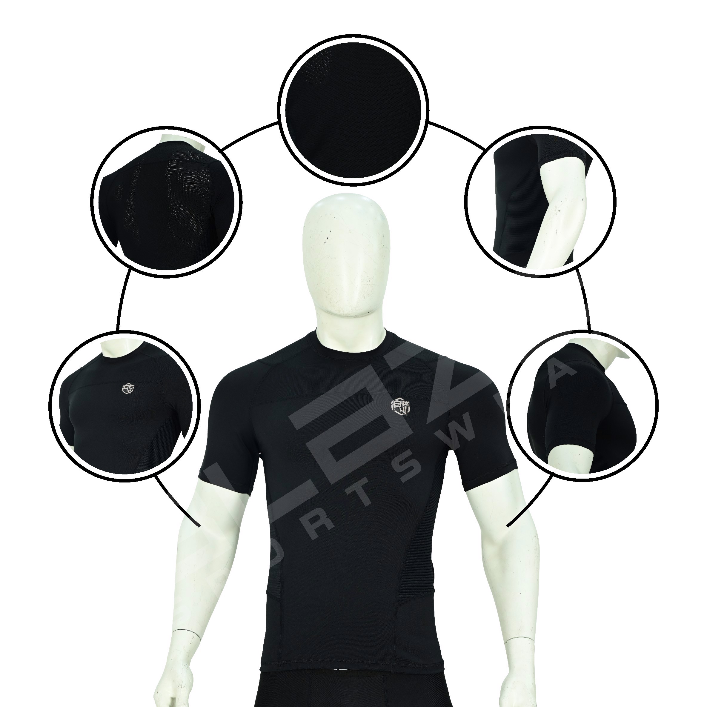MMA Rash Guard HALF Sleeve Meshpanel OEM Sublimation printed High Quality BJJ Rash guard breathable - view 15