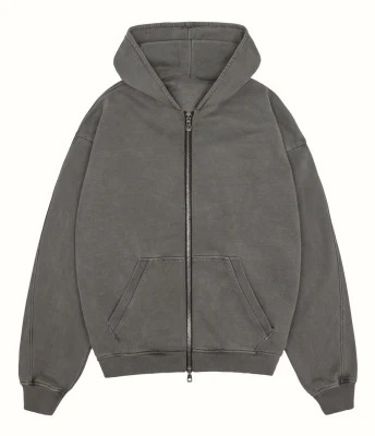 Wholesale Zipper Fleece 100% Cotton Hoodie Heavyweight Blank Zipper Zip Up Hoodie - view 3