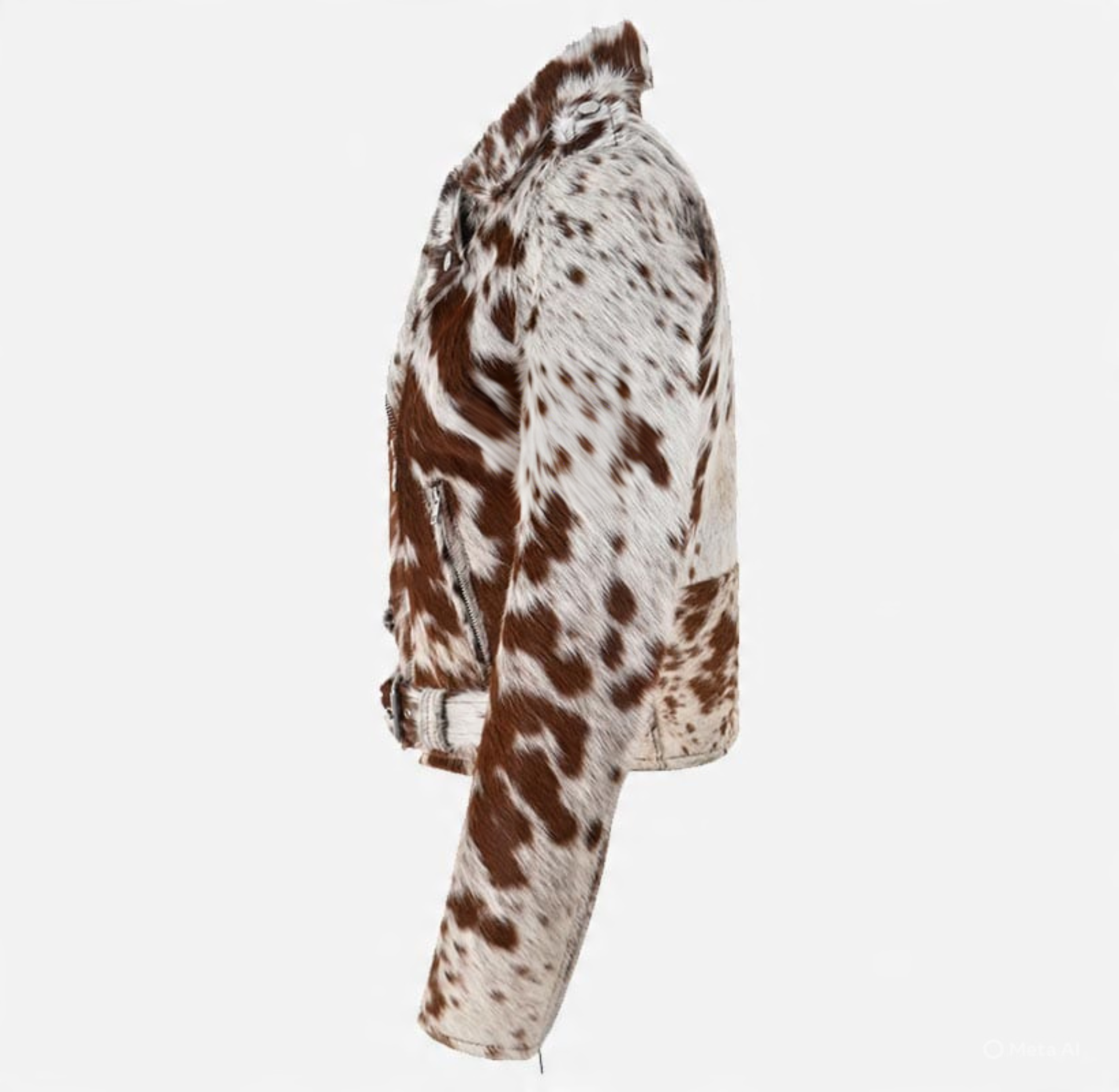 Natural Hair Cowhide Leather Biker Jacket: Women Style - view 3