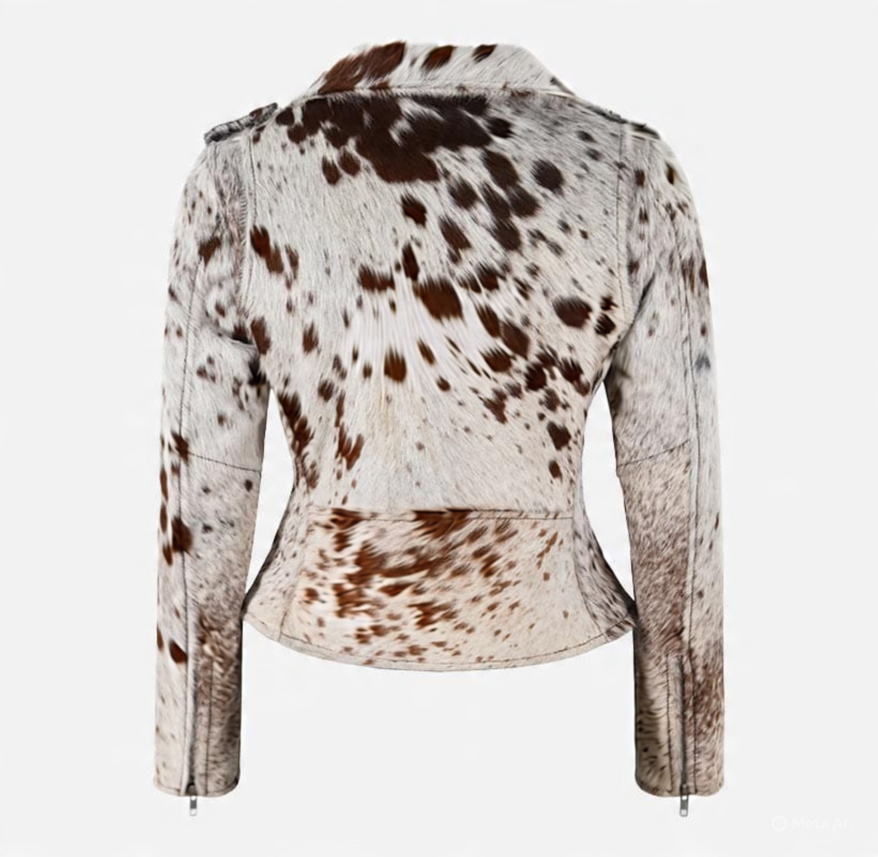 Natural Hair Cowhide Leather Biker Jacket: Women Style - view 4