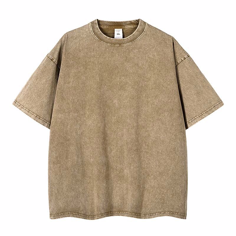 High Quality Clothing Cropped Tee Men 100% Cotton Drop Shoulder Street Wear Shirts