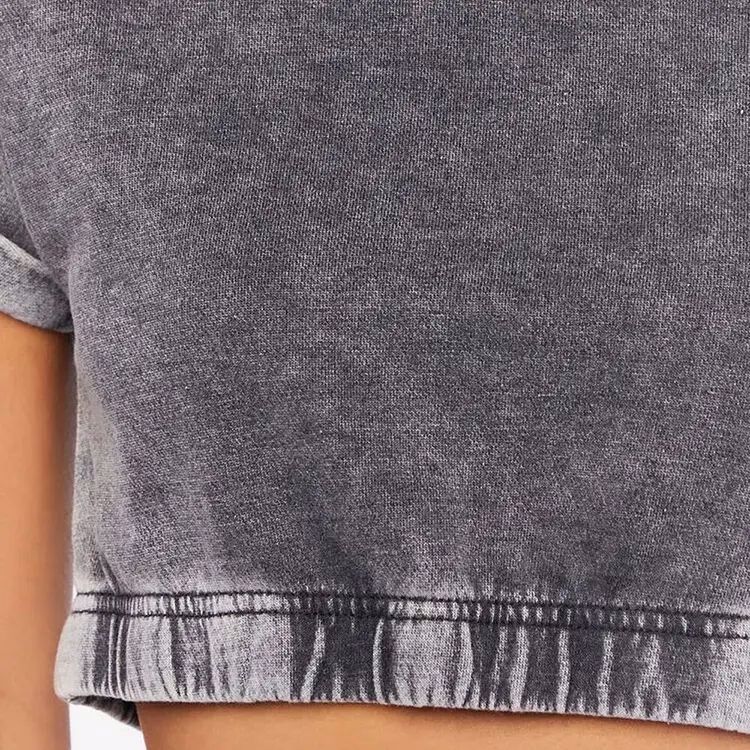 Summer blank crop top women acid washed vintage t shirt - view 3