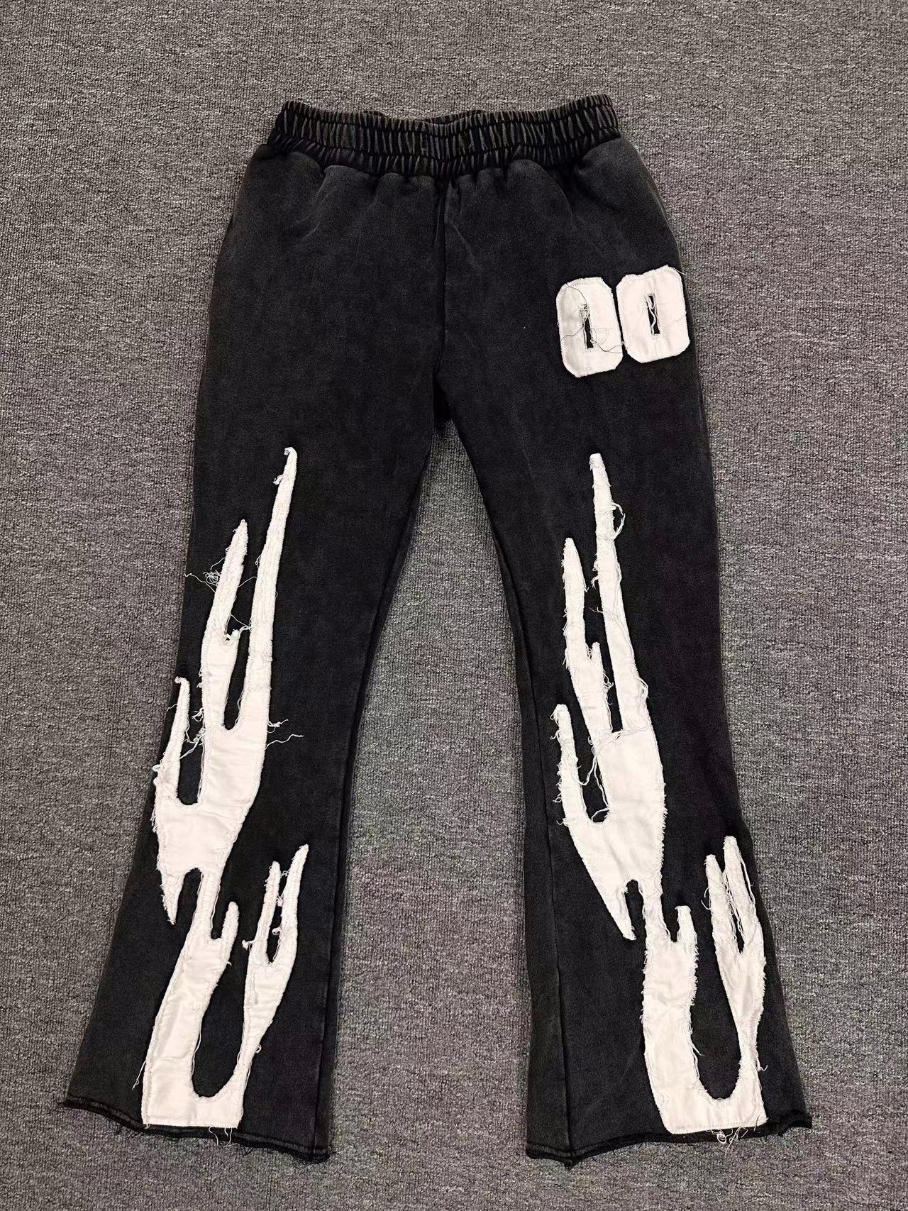 High Quality Printing 100% Cotton French Terry acid wash Hoodie Sweatpants Jogger Set - view 5