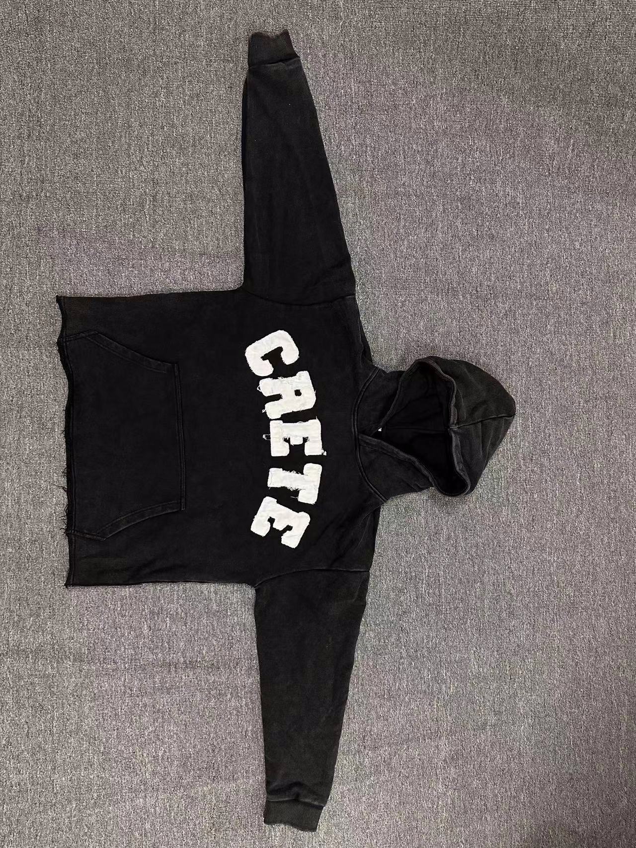High Quality Printing 100% Cotton French Terry acid wash Hoodie Sweatpants Jogger Set - view 6